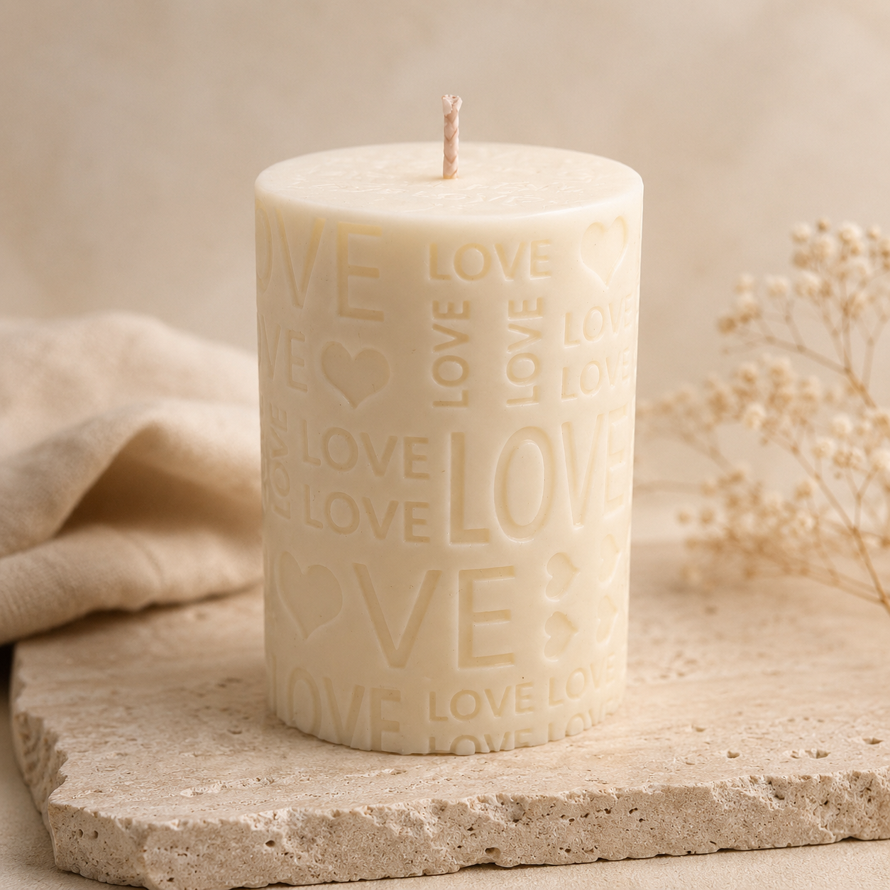 Love Pillar Candle - Valentines Edition