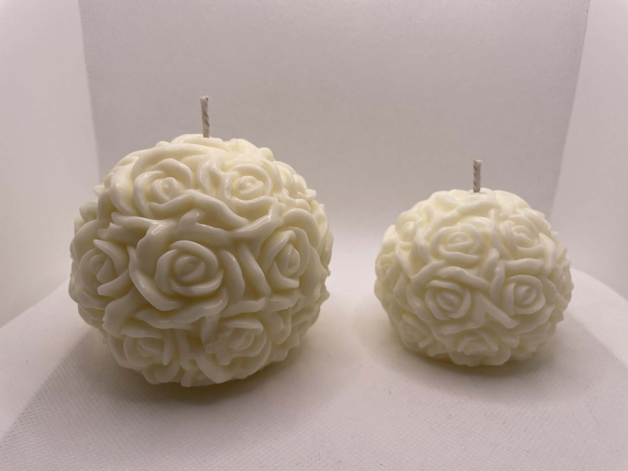 Rose Ball Candle Duo - Handcrafted Decorative Candle Set