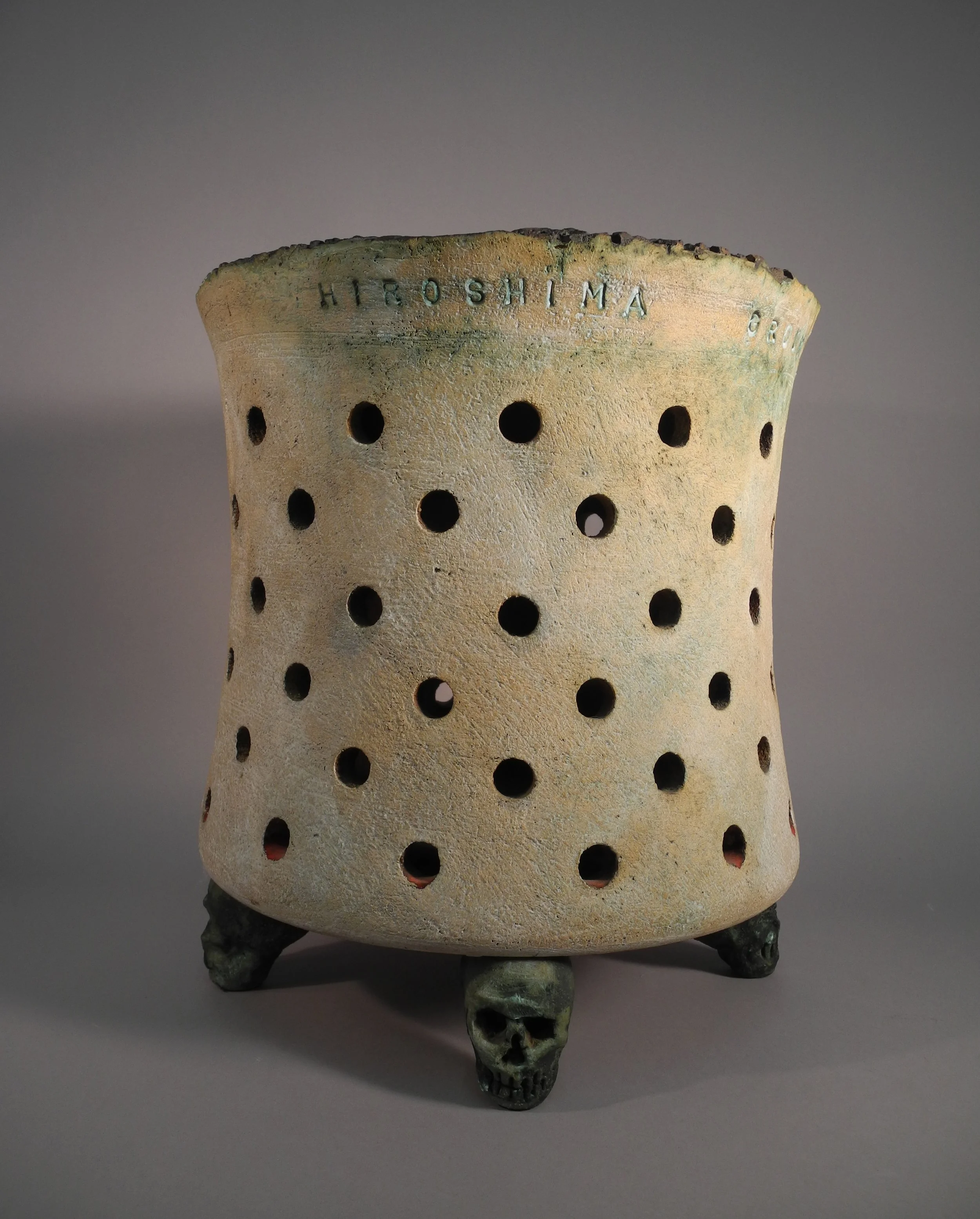 Robert Arneson (American, 1930-1992); "Hiroshima Urn", 1983; 2017.7.7; 15 x 14 x 14"; Gift of Daniel J. and Edith A. Ehrlich