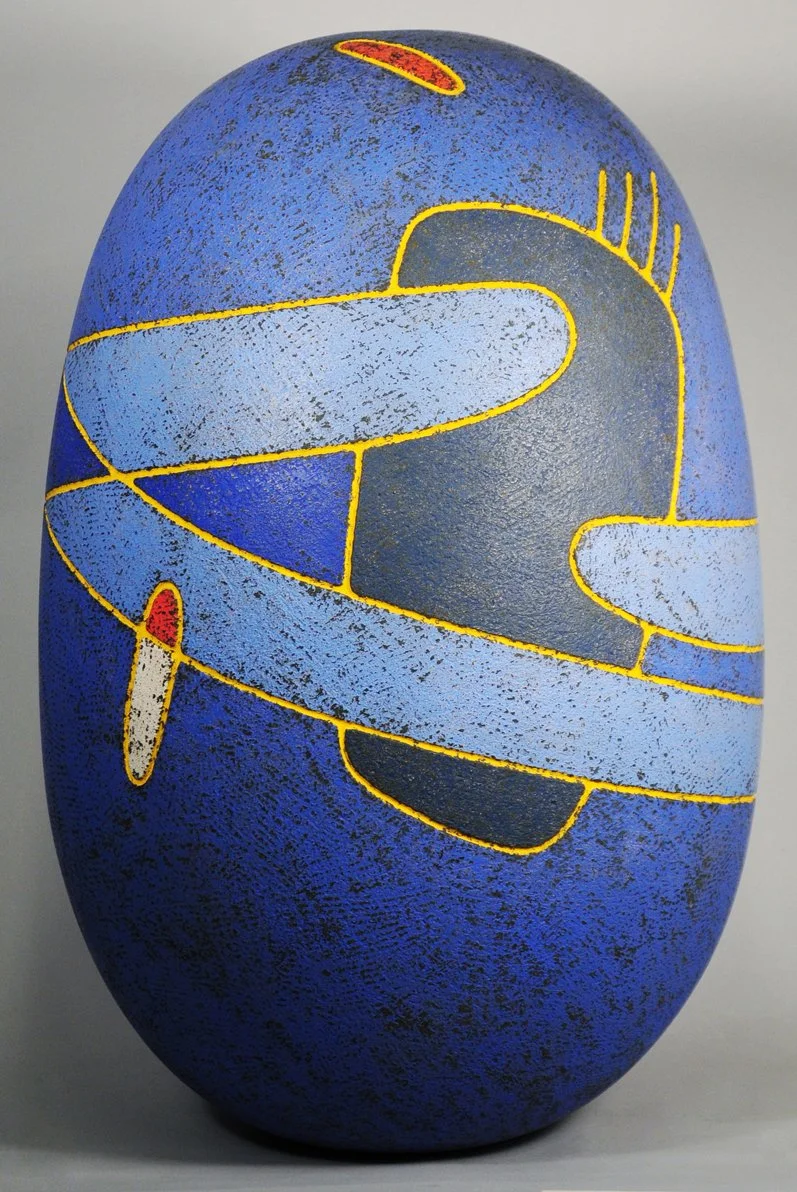 Danville Chadbourne; The Anachronistic Birth of the Haunted Night, 2013; 2013.14.01; 25” x 16”; Acrylic on earthenware; Purchased from the artist with funds from the SAMFA Collectors Society