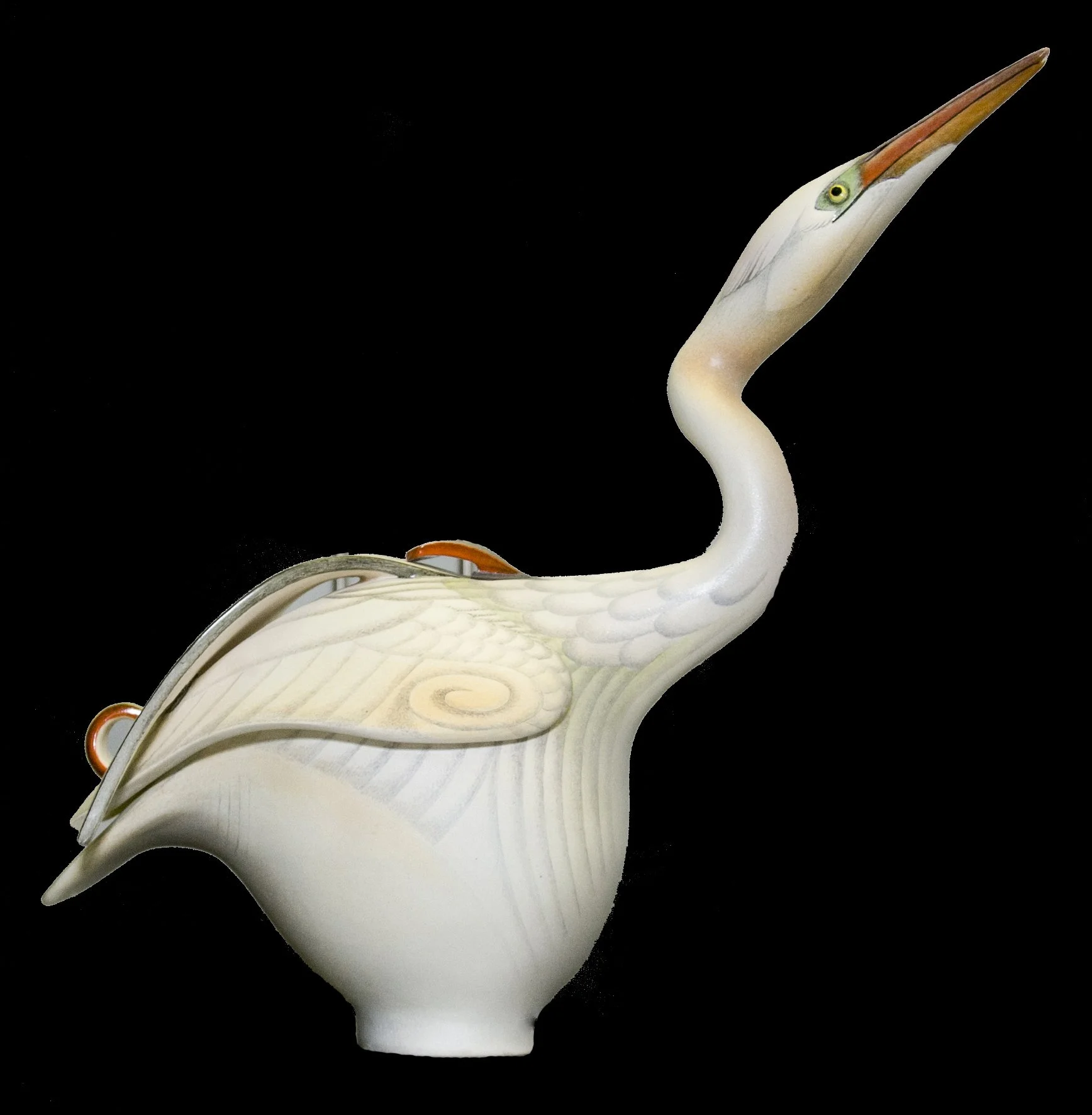 Annette Corcoran; Great Egret, 1991; 1994.001.00; 9" x 10" x 4.5"; Porcelain; Purchased from the Dorothy Weiss Gallery