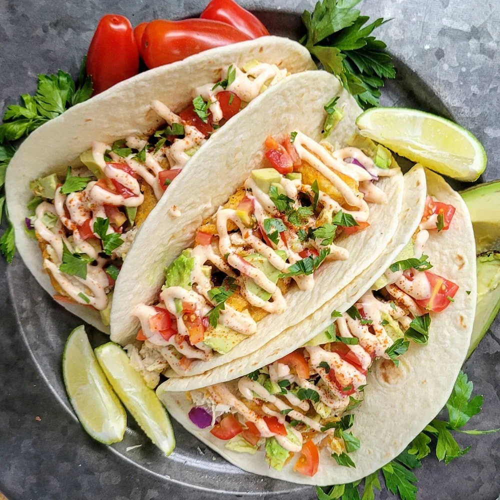 Vegan Fish Tacos with Spicy Lime Aioli