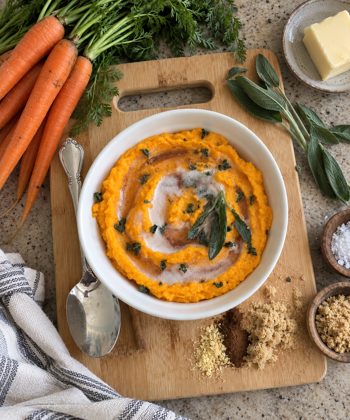 Roasted Mashed Carrots with Brown Butter &amp; Crispy Sage