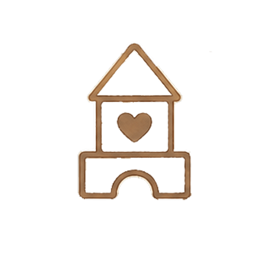 block house with heart icon