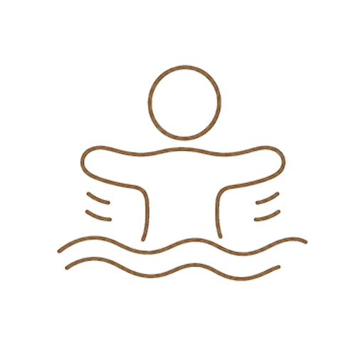 human floating in water icon