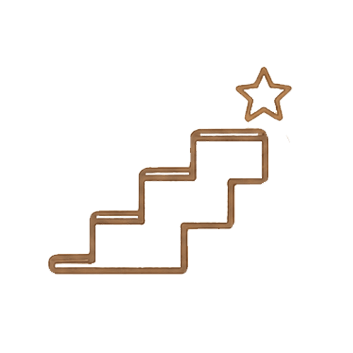steps with star on top icon