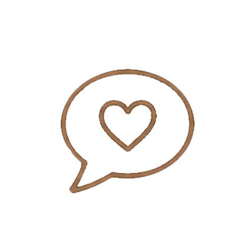 speech bubble with heart icon