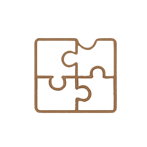 four interlocked puzzle pieces icon