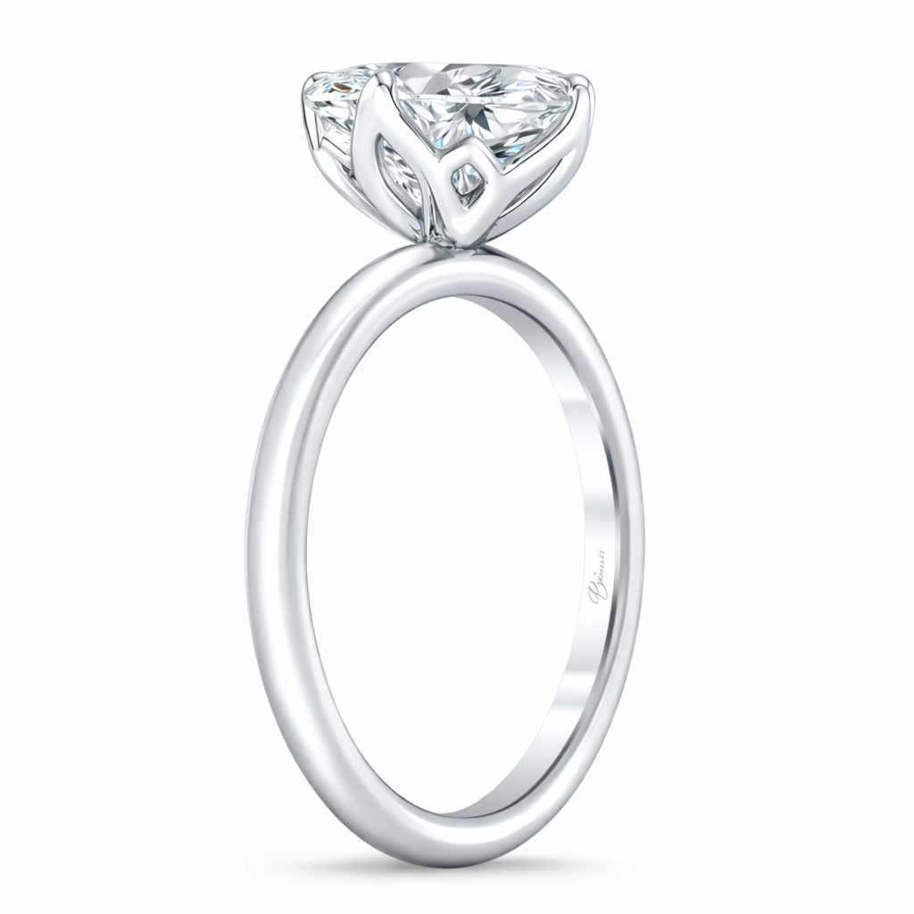 Tulip Setting solitaire engagement ring.