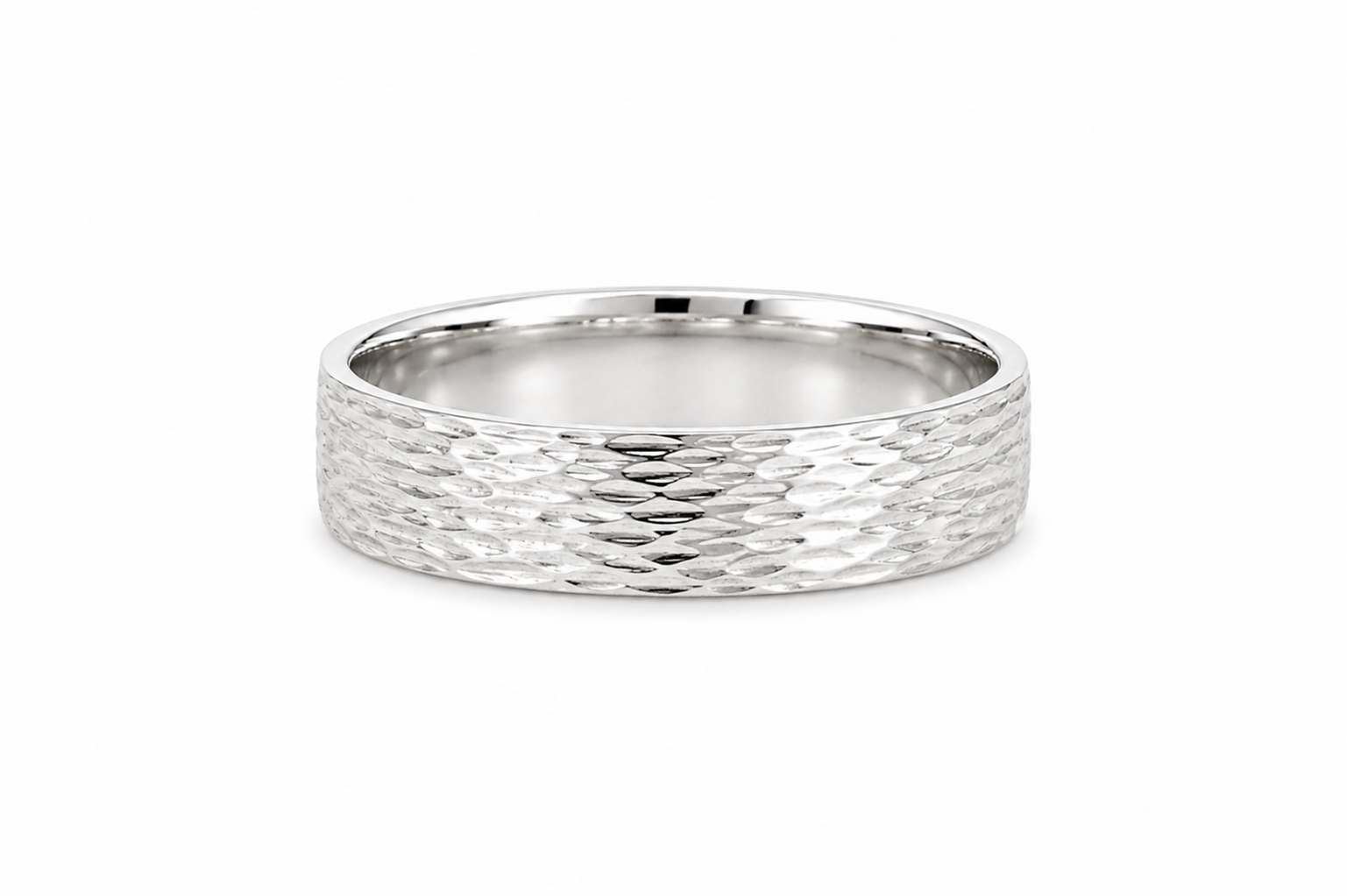 White Gold Diamond Cut Band