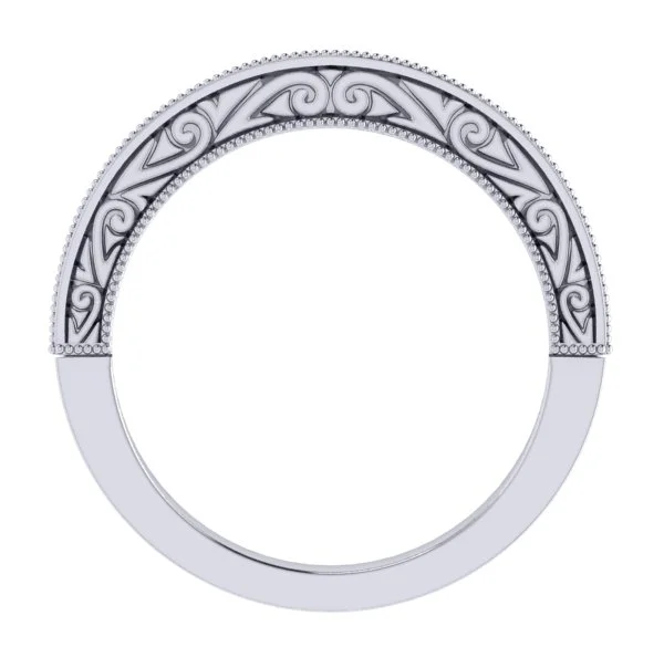 Hand-Engraved Pave Diamond Band with Millgrain Edge