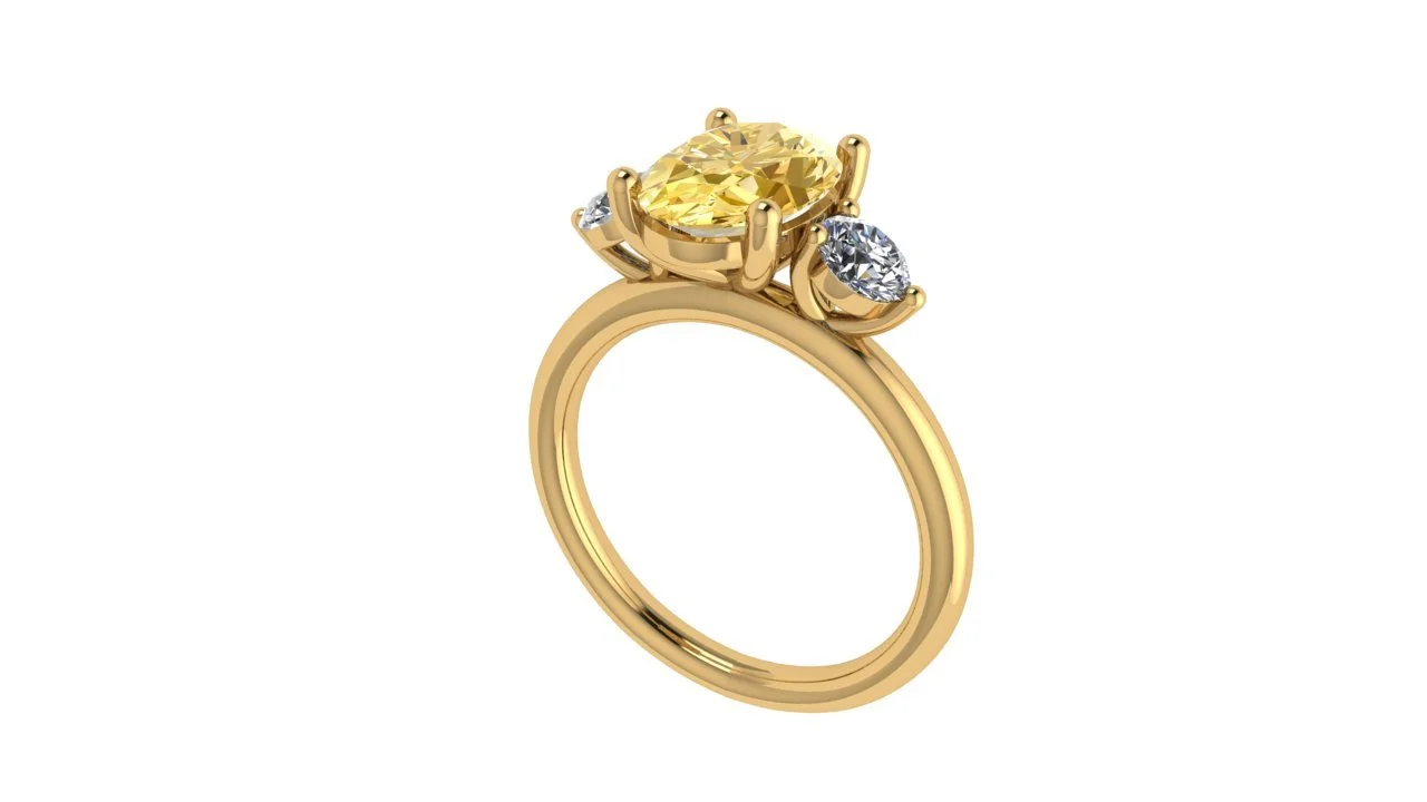 Yellow Sapphire and Diamond Wedding Set