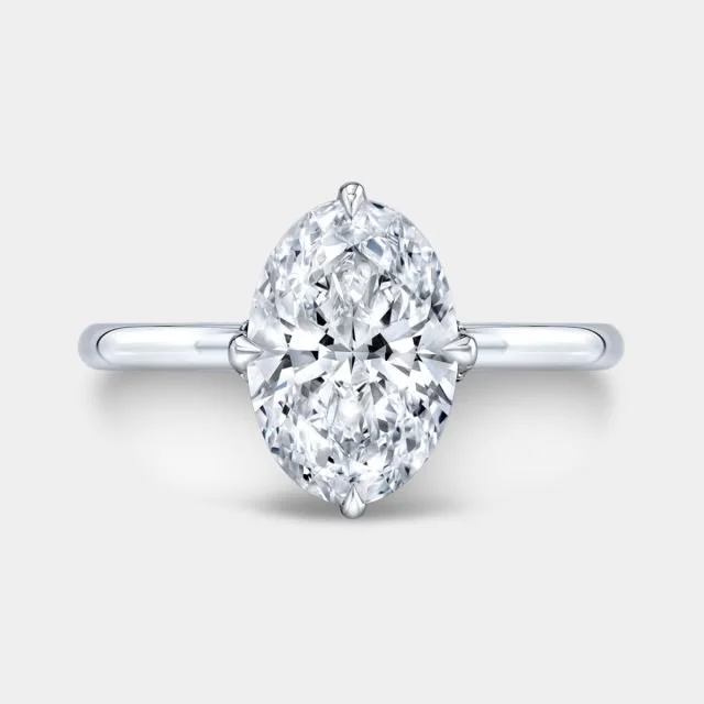 Tulip Solitaire with Oval Diamond