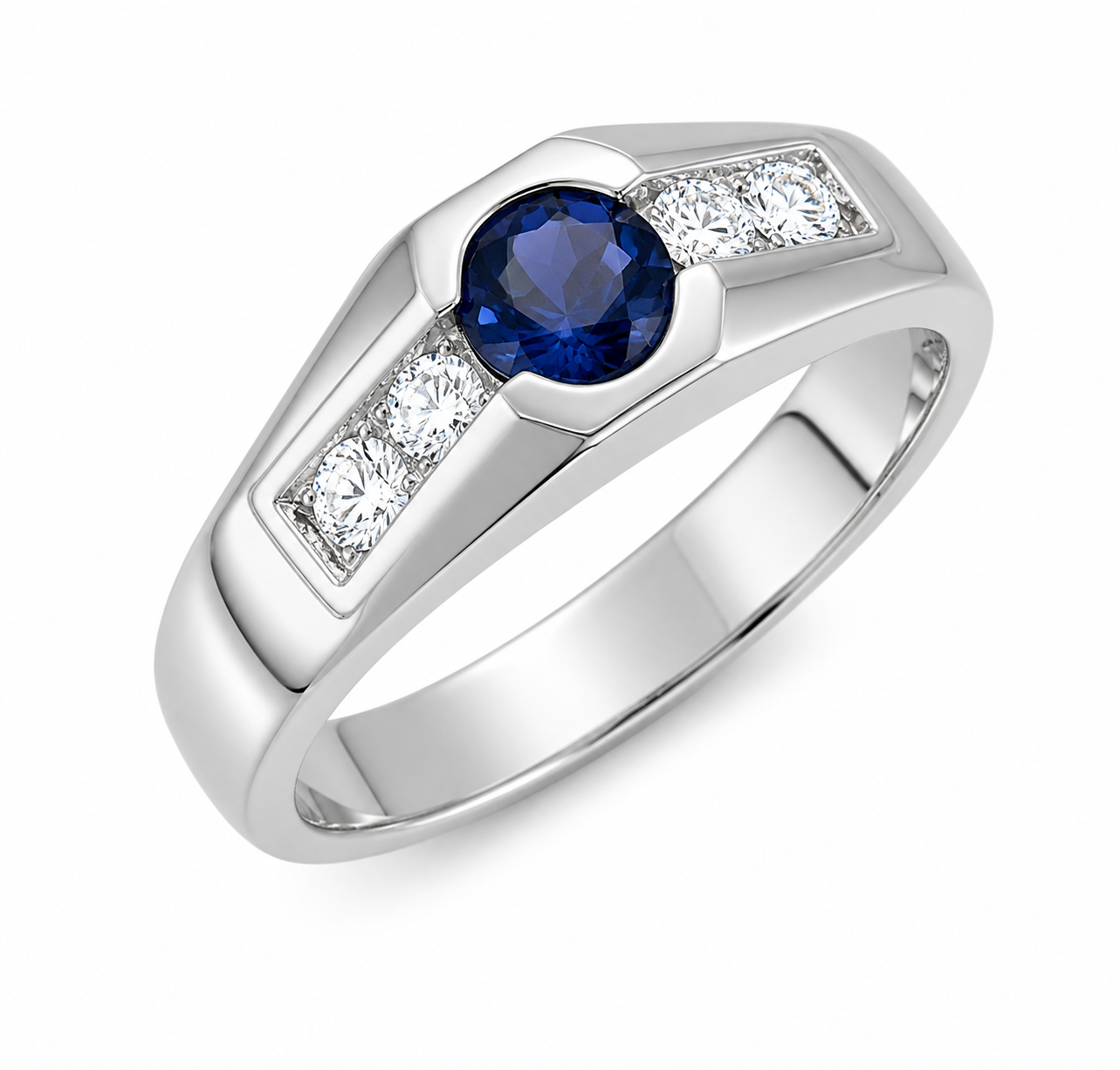 Gent's Sapphire and Diamond Ring