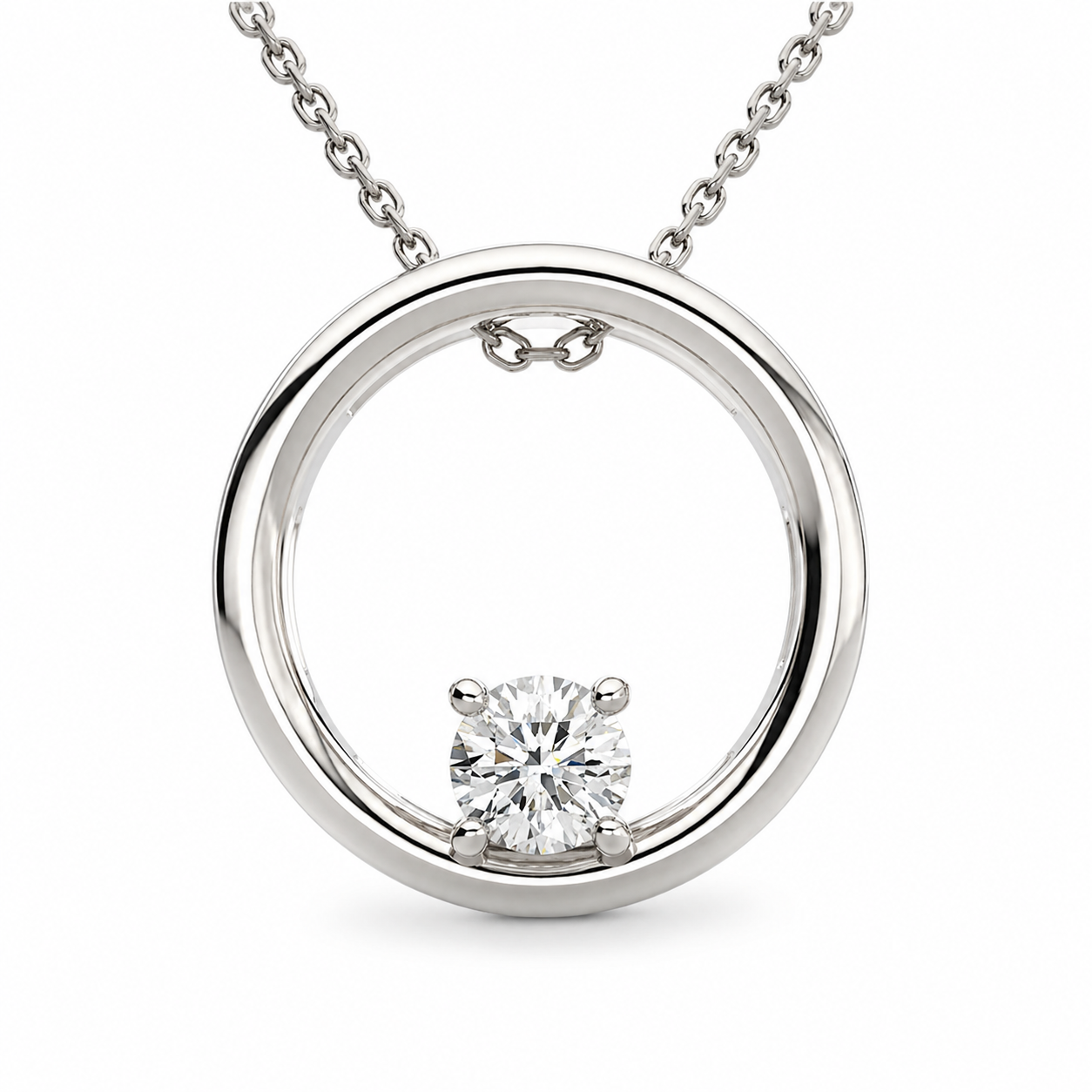 Circle Solitaire Pendant