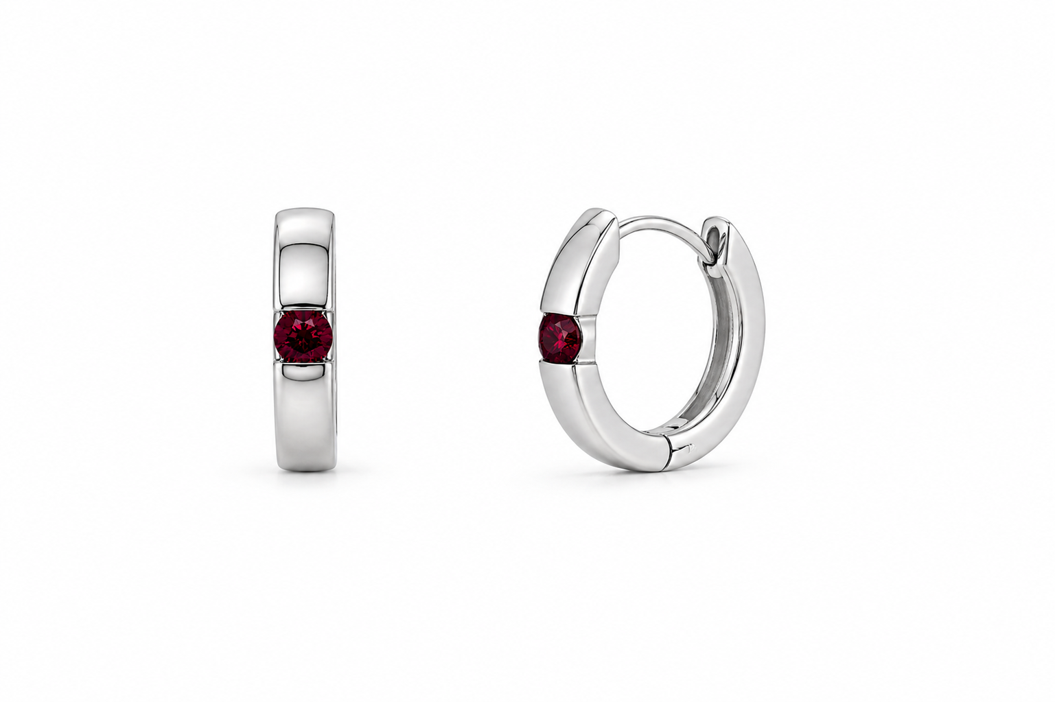 Ruby Huggie Earrings
