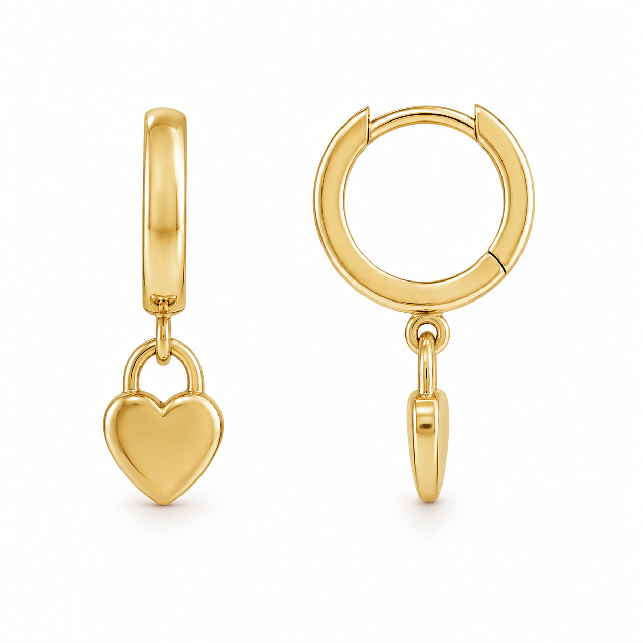 Children's Lock Heart Dangle Earrings