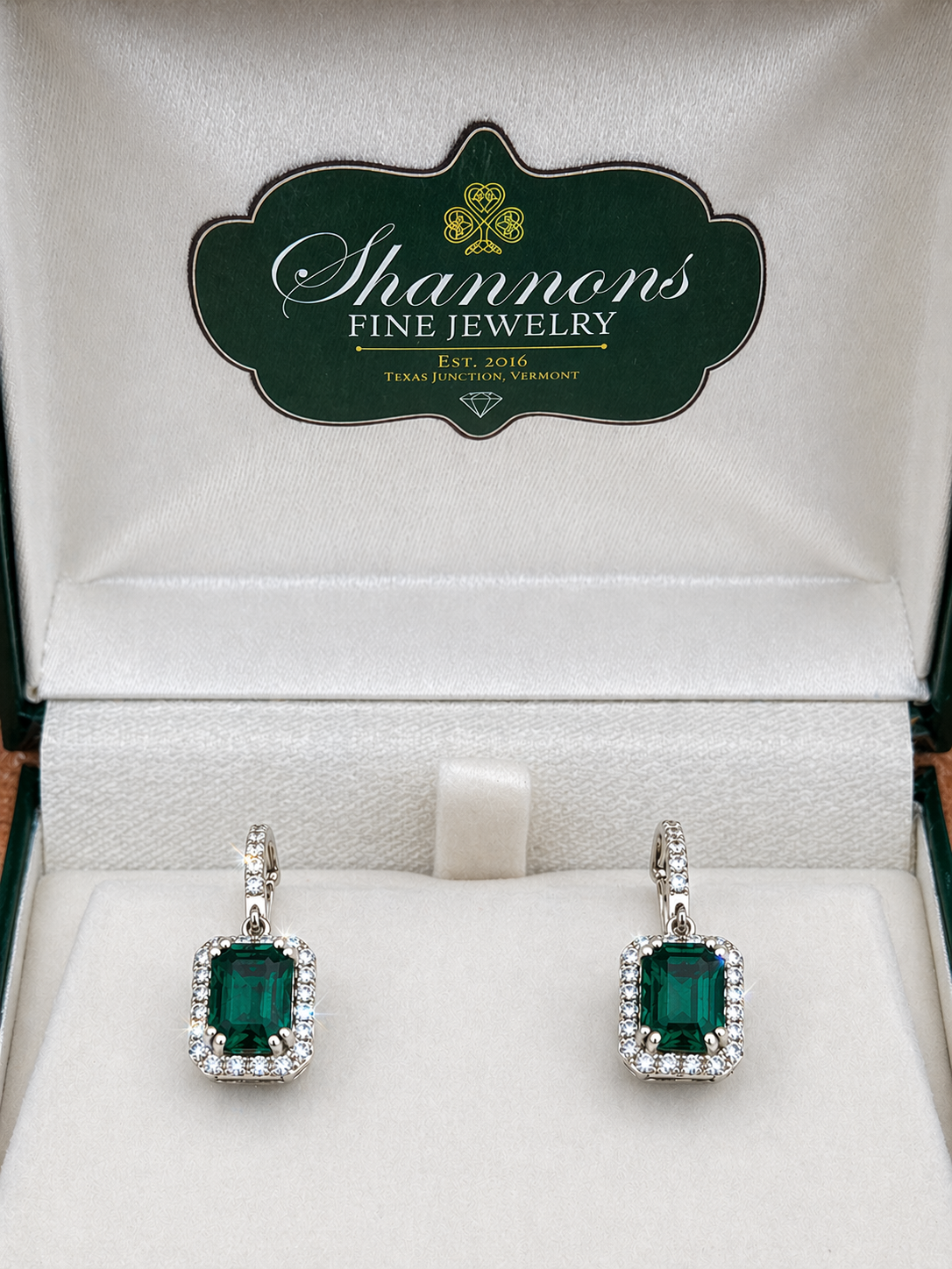 Emerald and Diamond Classic Drop Earrings