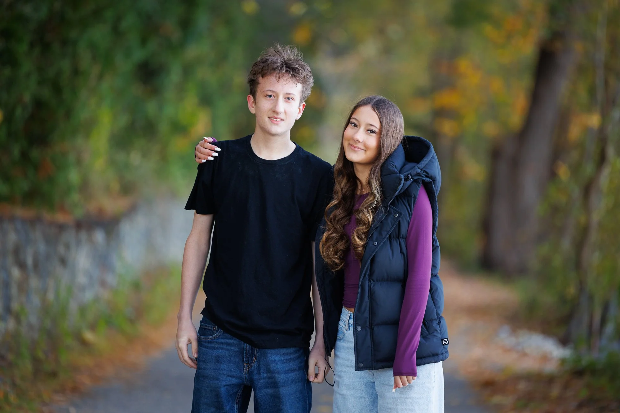 Siblings during family photo shoot in Milton, Ontario