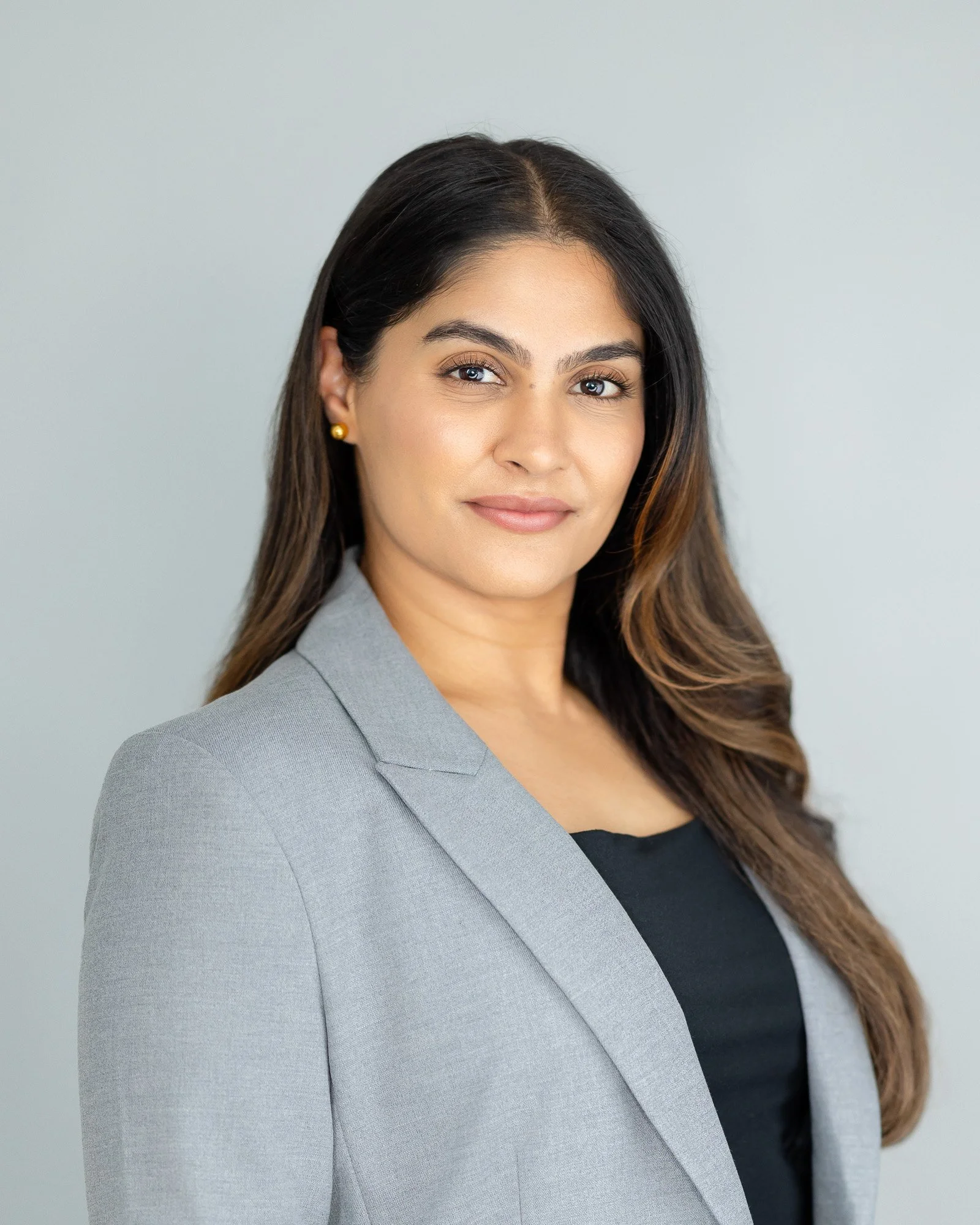 Professional corporate studio headshot of a business woman in Milton Ontario