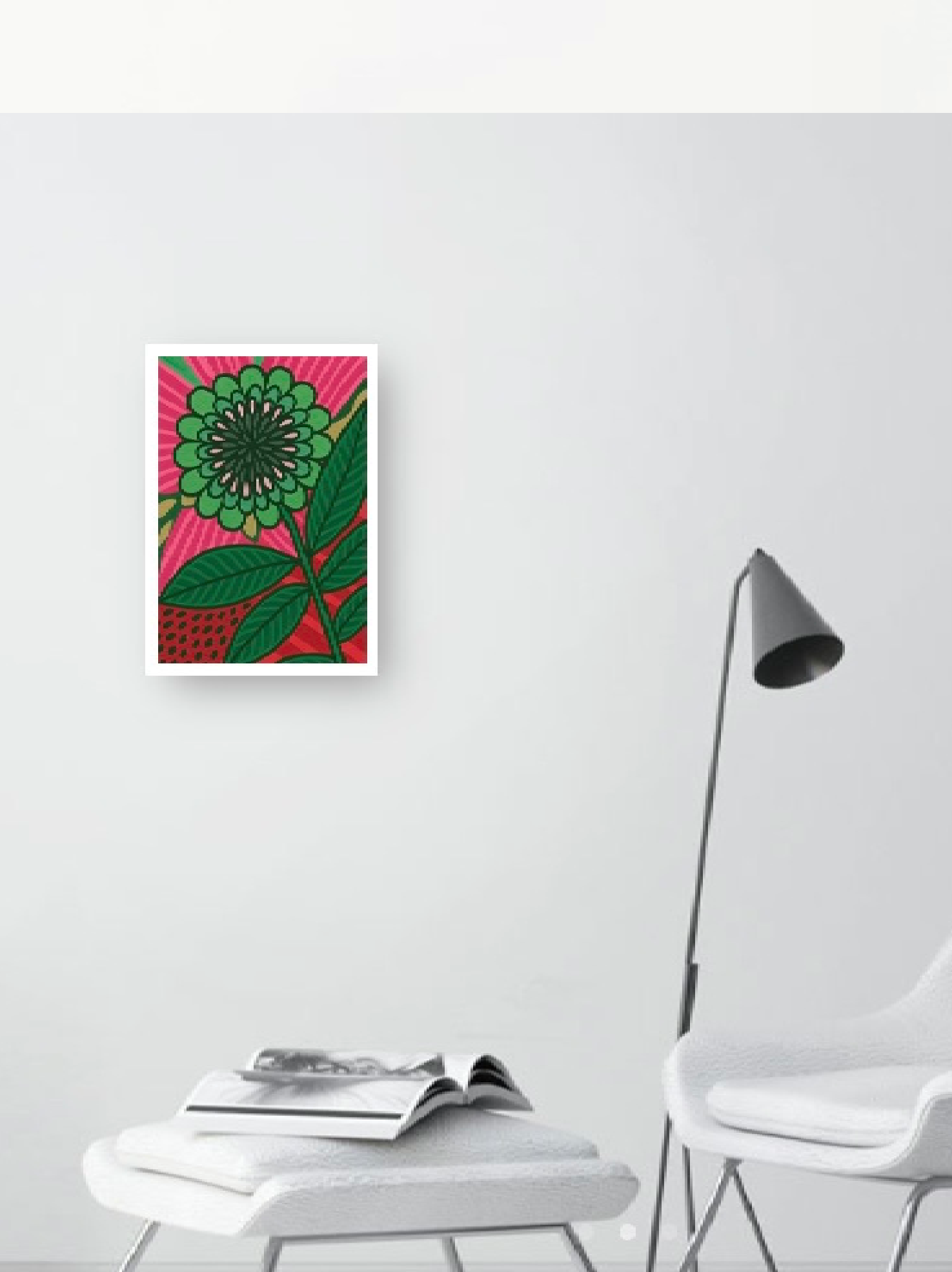 Digital print 5 by Wild Waters with chair and lamp.webp
