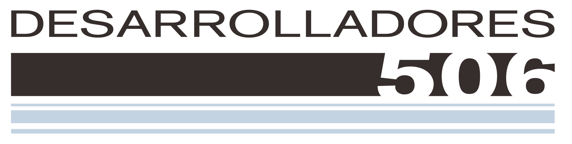 Logo of Desarrolladores 506 with bold typography and horizontal lines underneath.