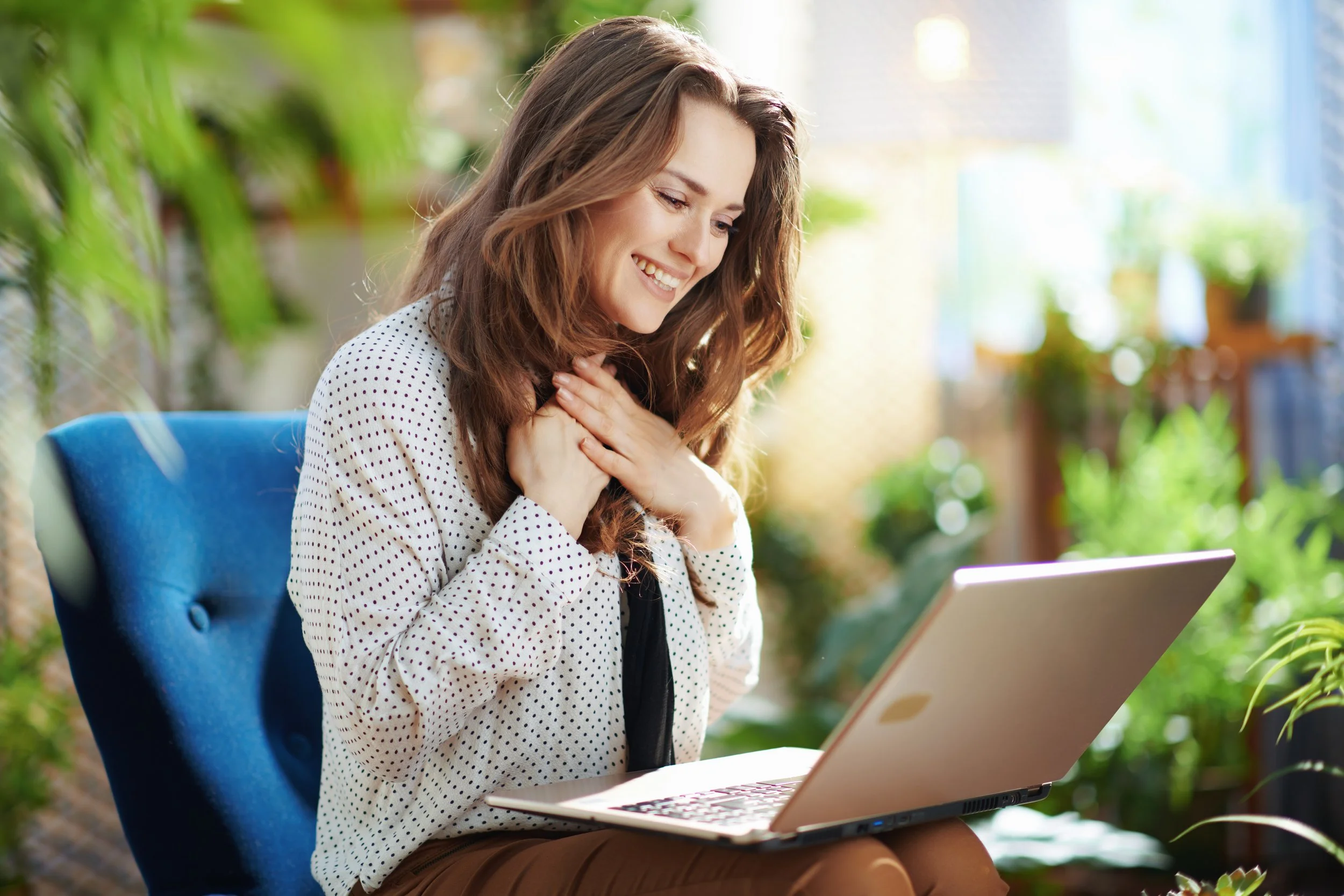 Individual participating in online session to boost self-esteem and confidence.