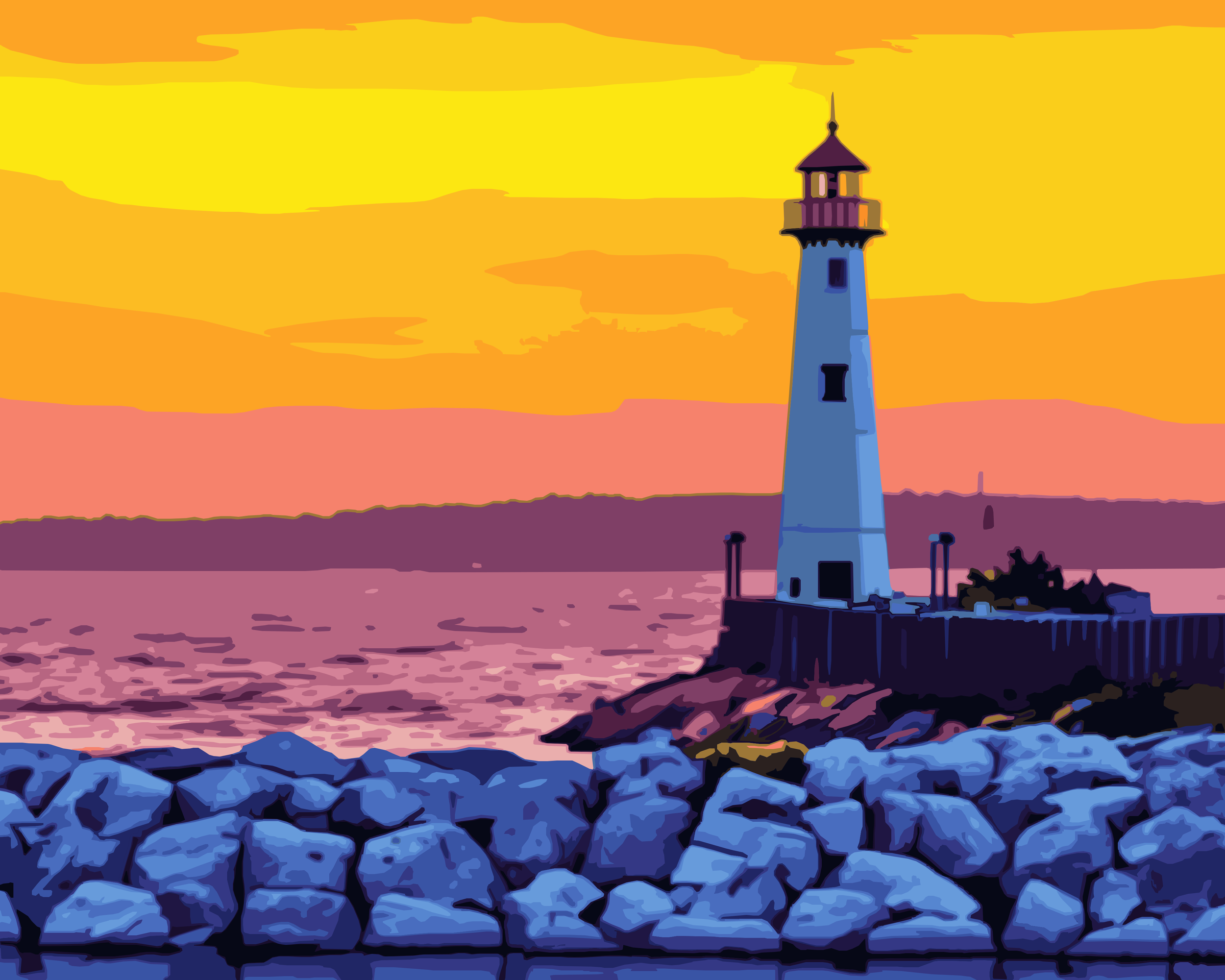 Harbor Glow - Wawatam Lighthouse in St. Ignance (Paint-By-Number Kit) (Copy)
