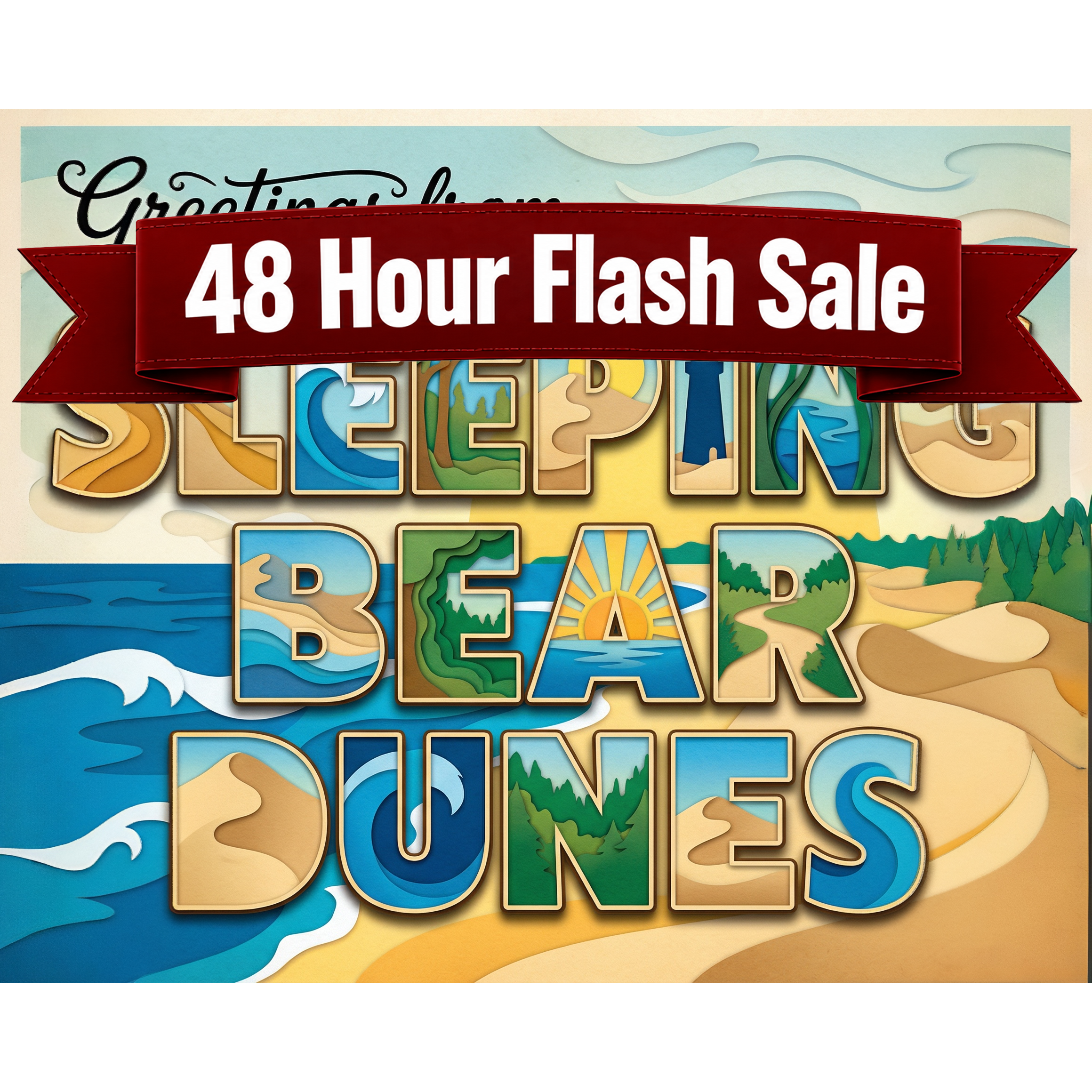 Greetings From Sleeping Bear Dunes Michigan Paint-By-Number Kit