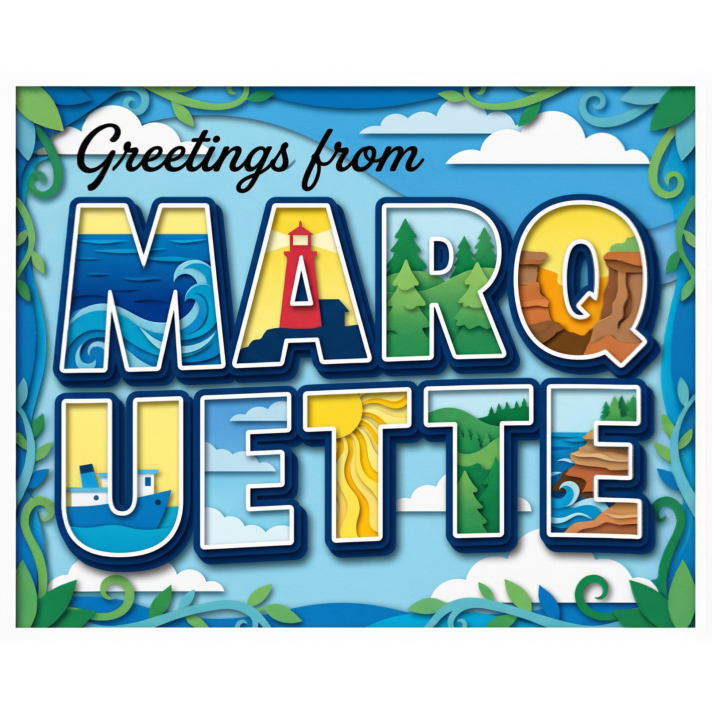 Greetings From Marquette Michigan Paint-By-Number Kit