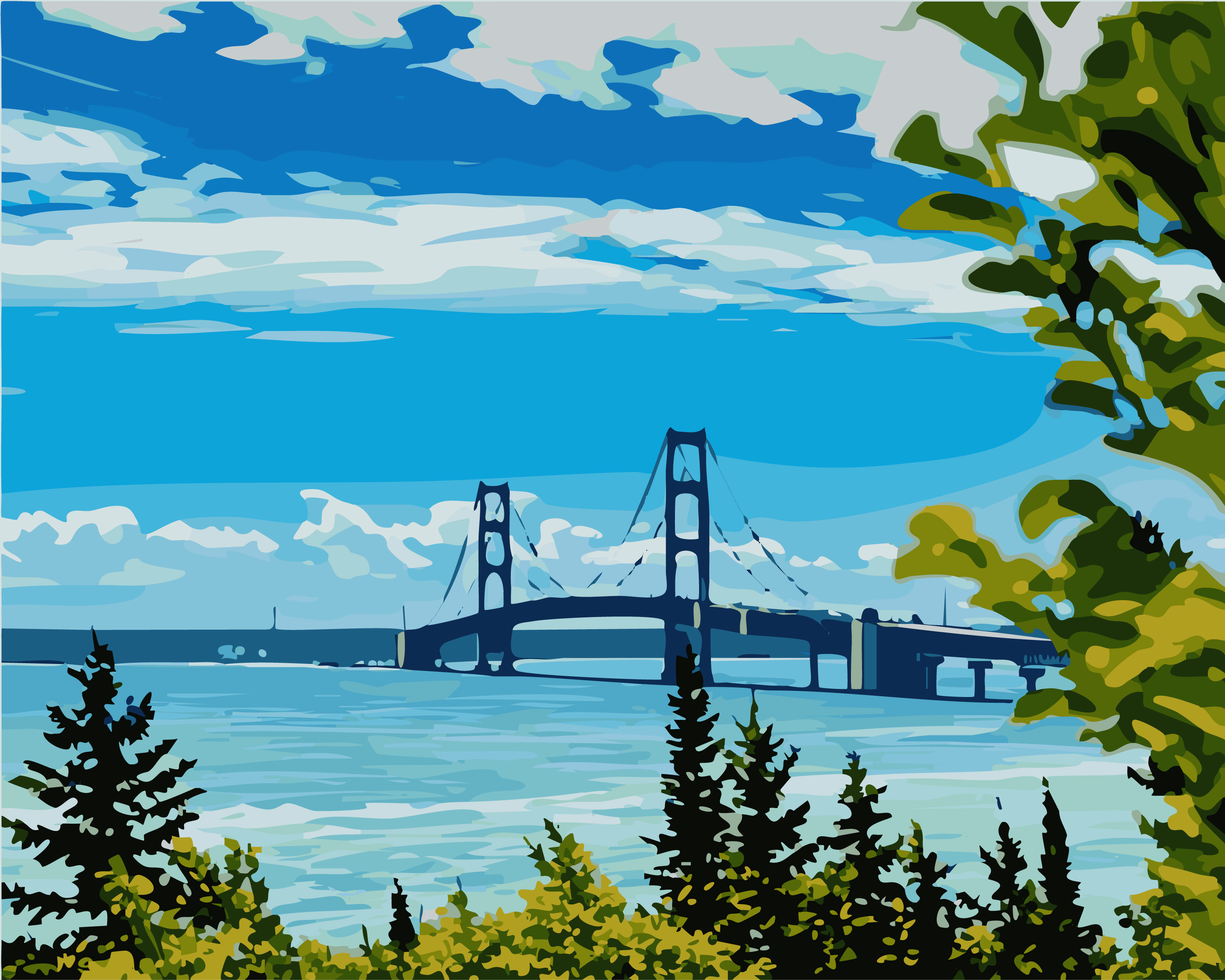 View from the Island - Mackinac Island (Paint-By-Number Kit)