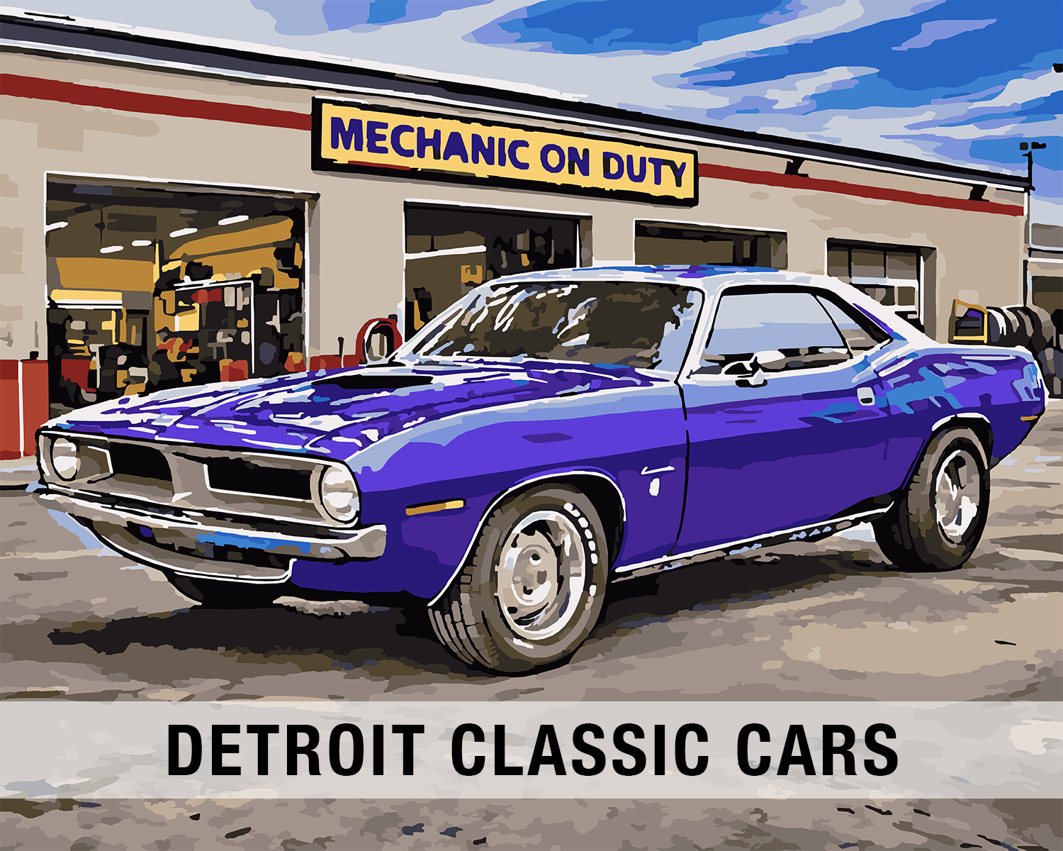 Detroit Classic Cars Paint-by-Number Kits