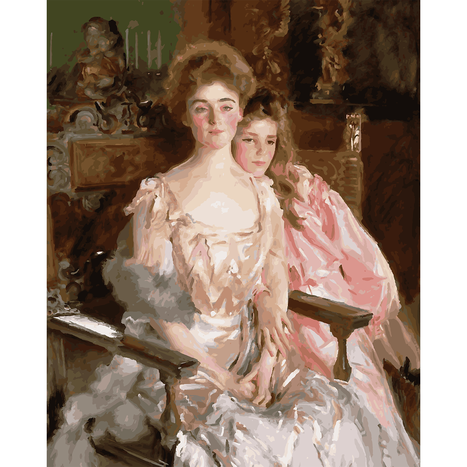 Mrs. Fiske Warren and Her Daughter Rachel (1903) - John Singer Sargent Paint-by-Number