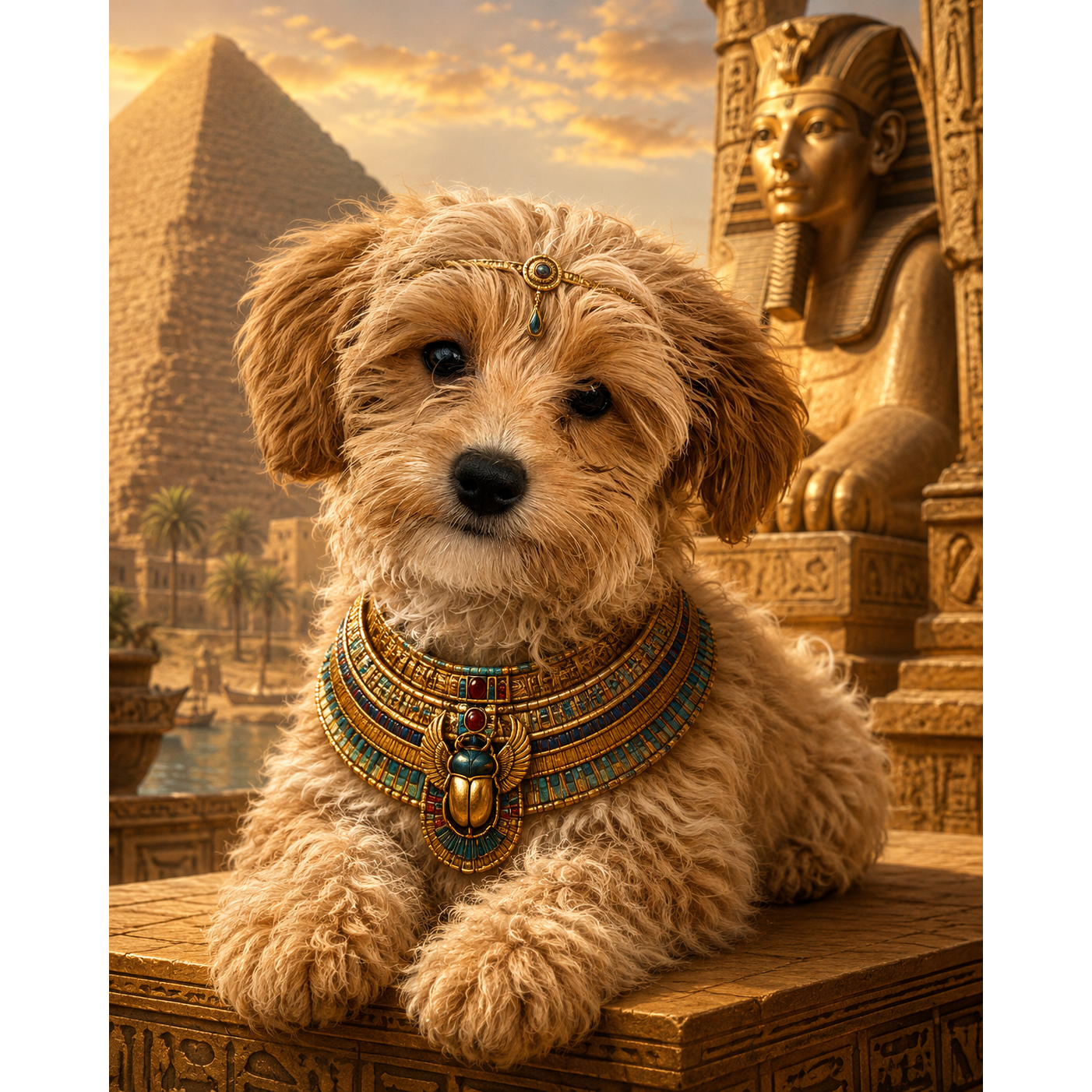 Egyptian Treasure: Custom Pet Paint-by-Number Kit