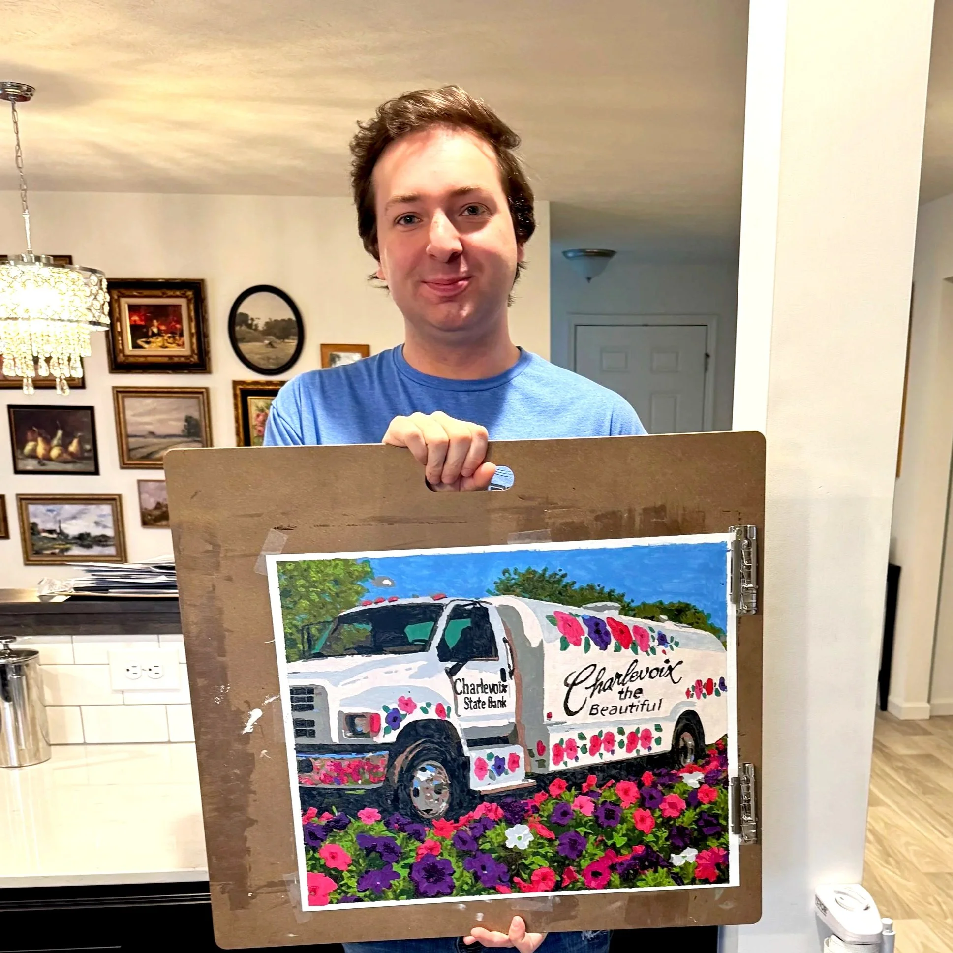 Charlevoix Petunia Watering Truck Paint-By-Number Kit