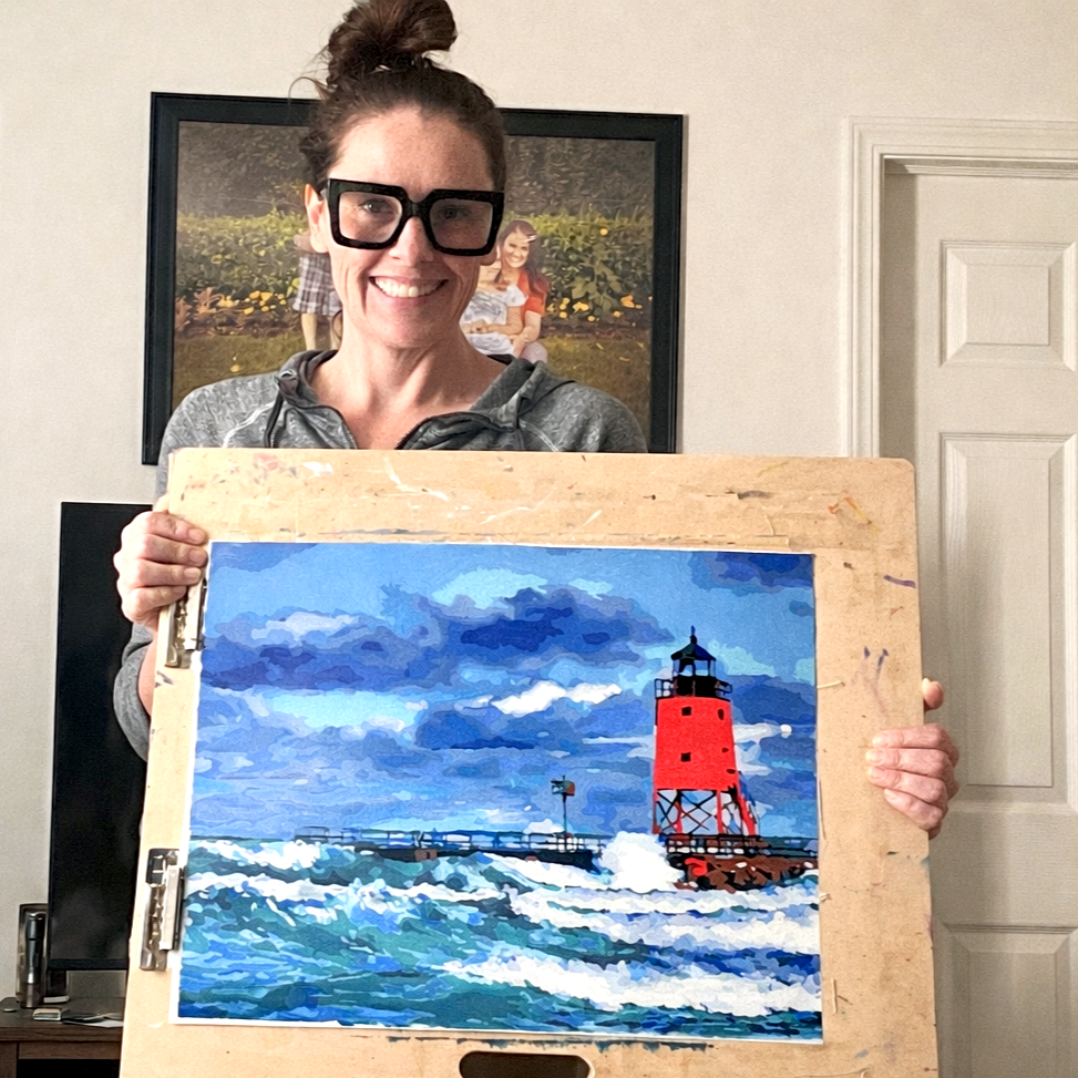 Charlevoix South Pier Lighthouse Paint-By-Number Kit