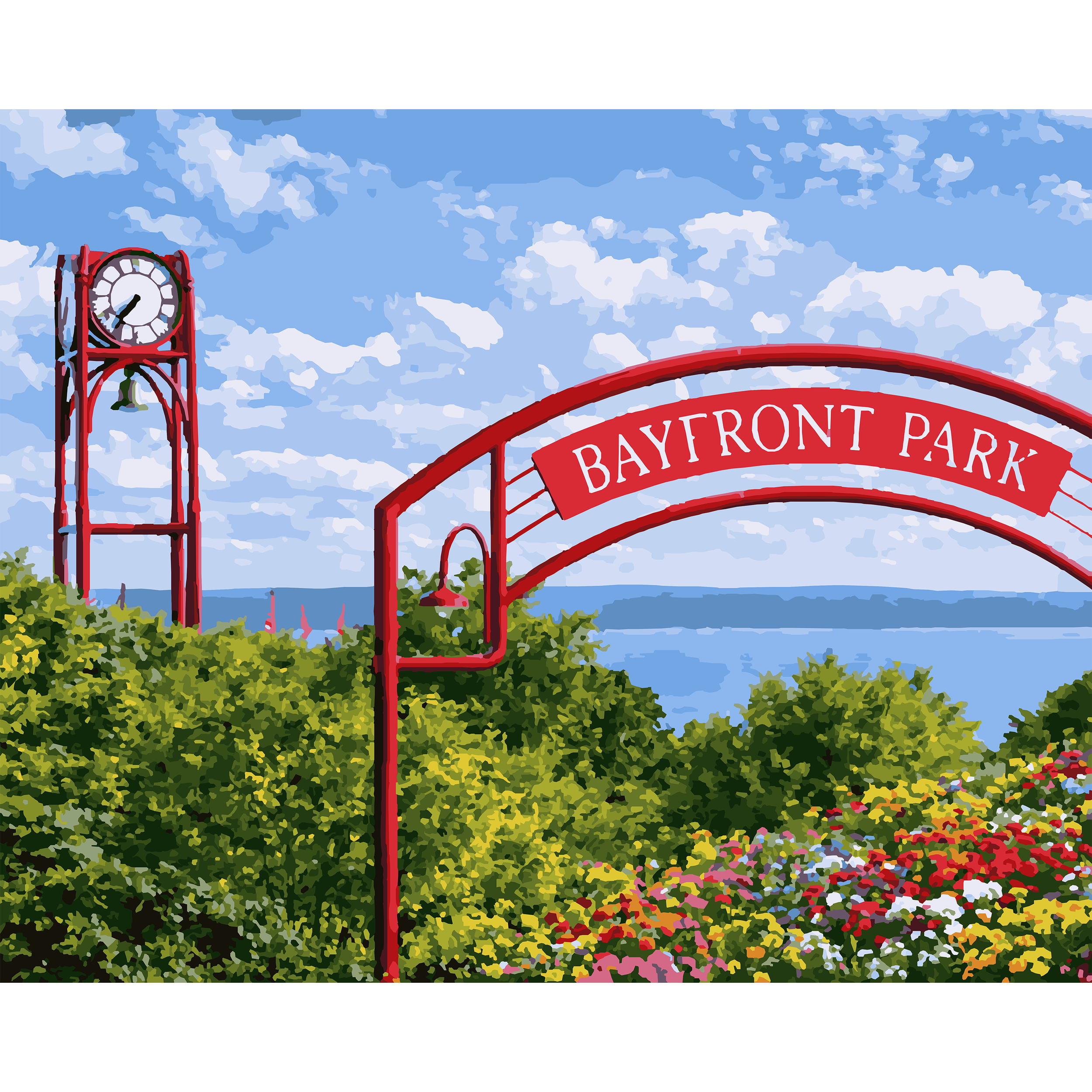 Bayfront Park Summer View - Petoskey Paint-By-Number Kit