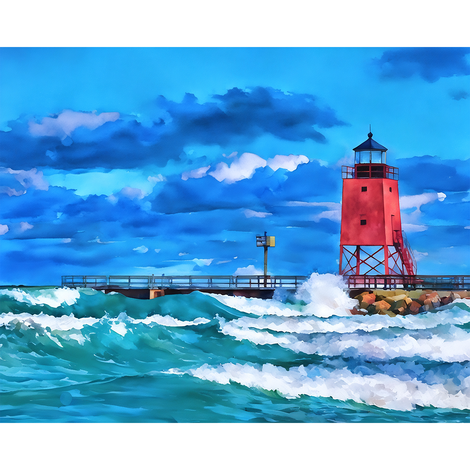 Charlevoix South Pier Lighthouse – Limited Edition Giclée Fine Art Print