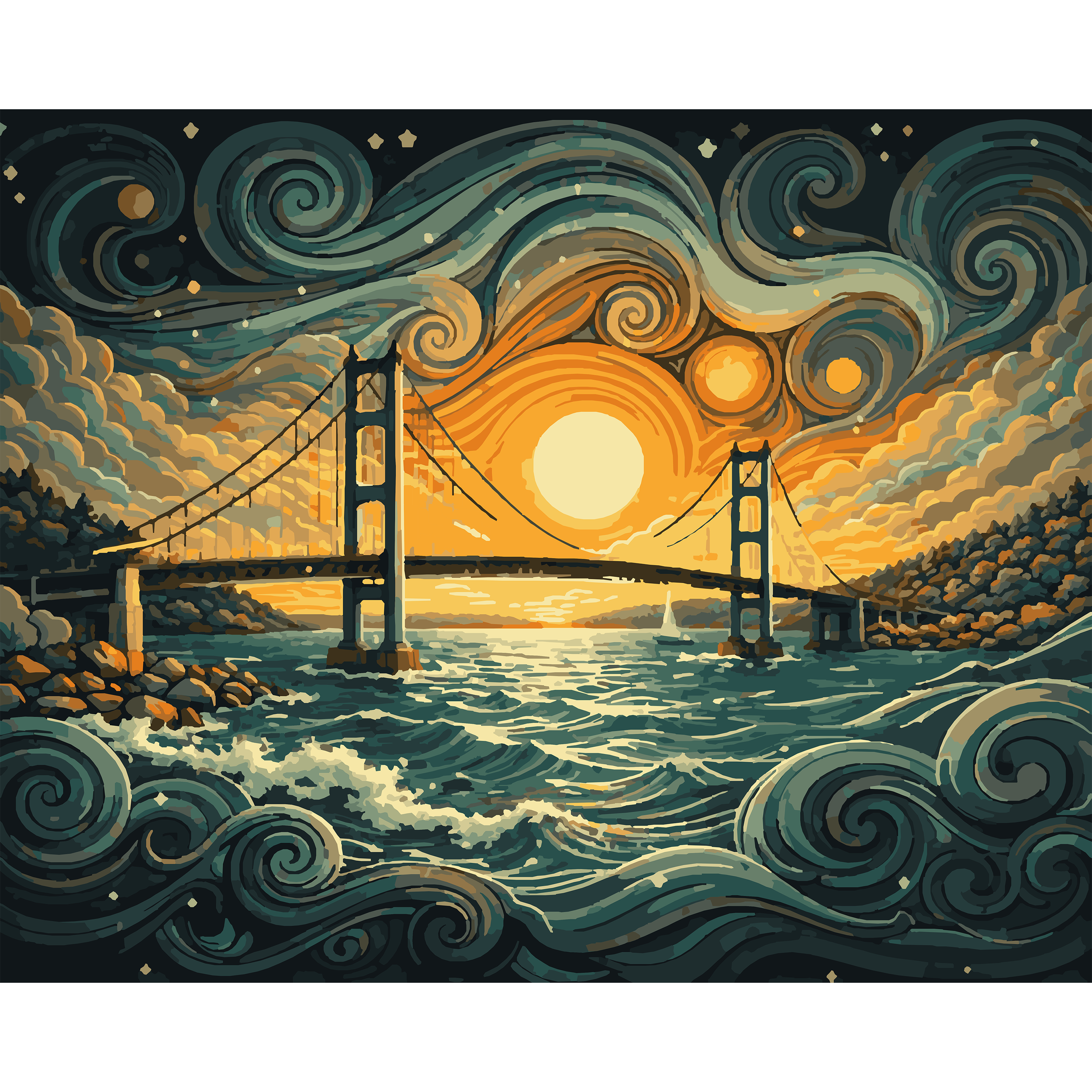 Bound by Water – Mackinac Bridge Paint-By-Number Kit