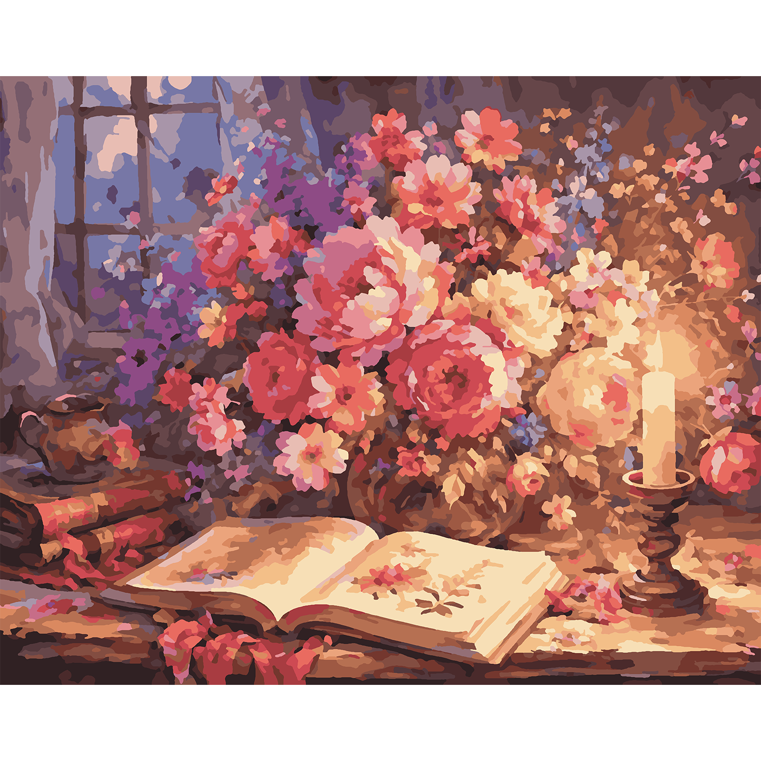 Candlelit Florals - Flower Paint-By-Number Kit