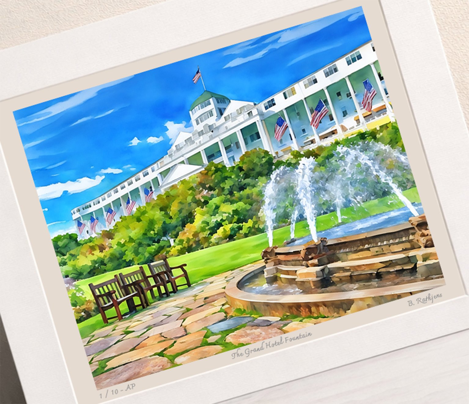 The Grand Hotel Fountain – Limited Edition Giclée Fine Art Print