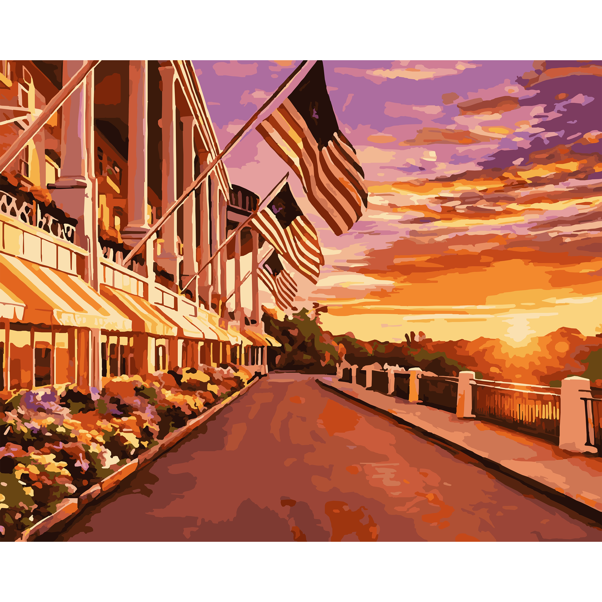 The Grand Hotel at Sunset - Mackinac Island Paint-By-Number Kit