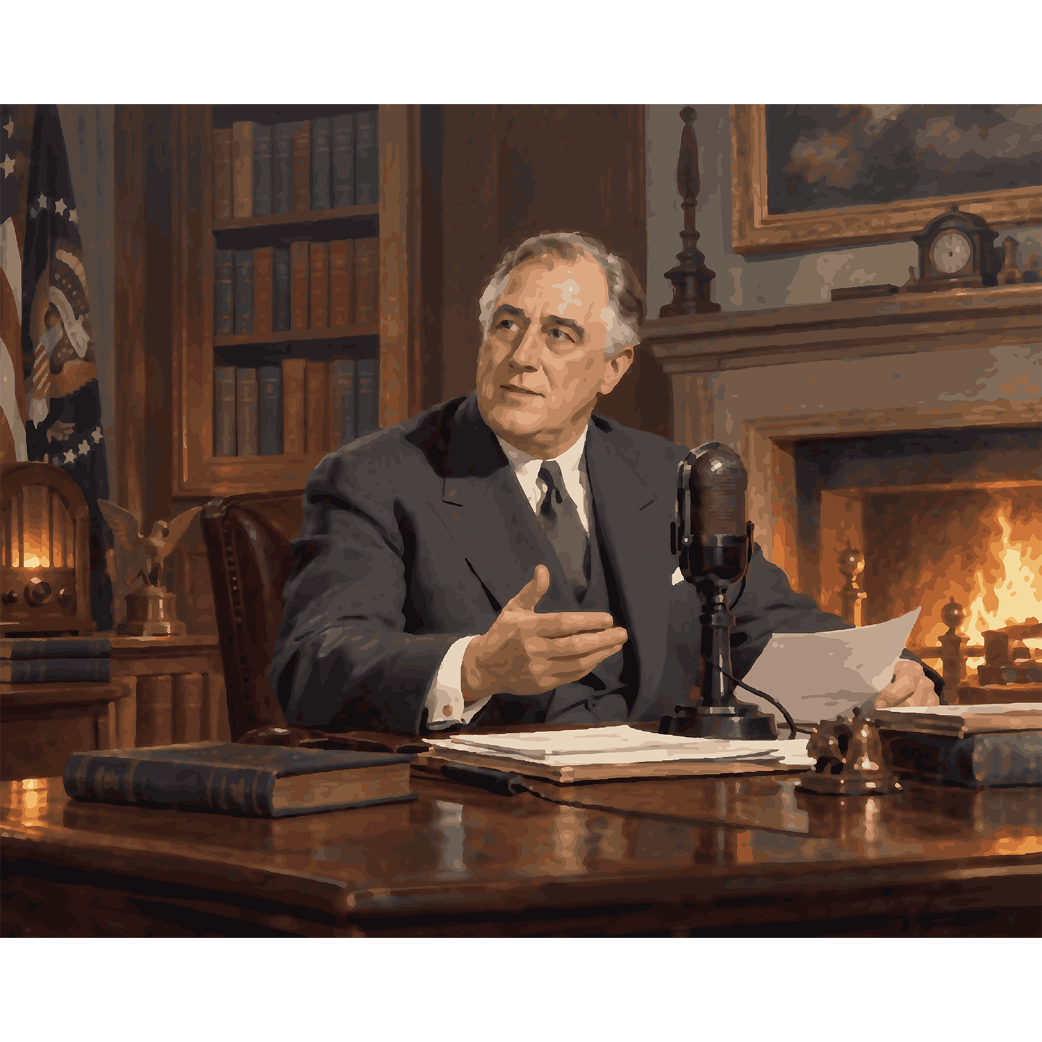 Franklin D. Roosevelt Fireside Chats Paint by Number Kit