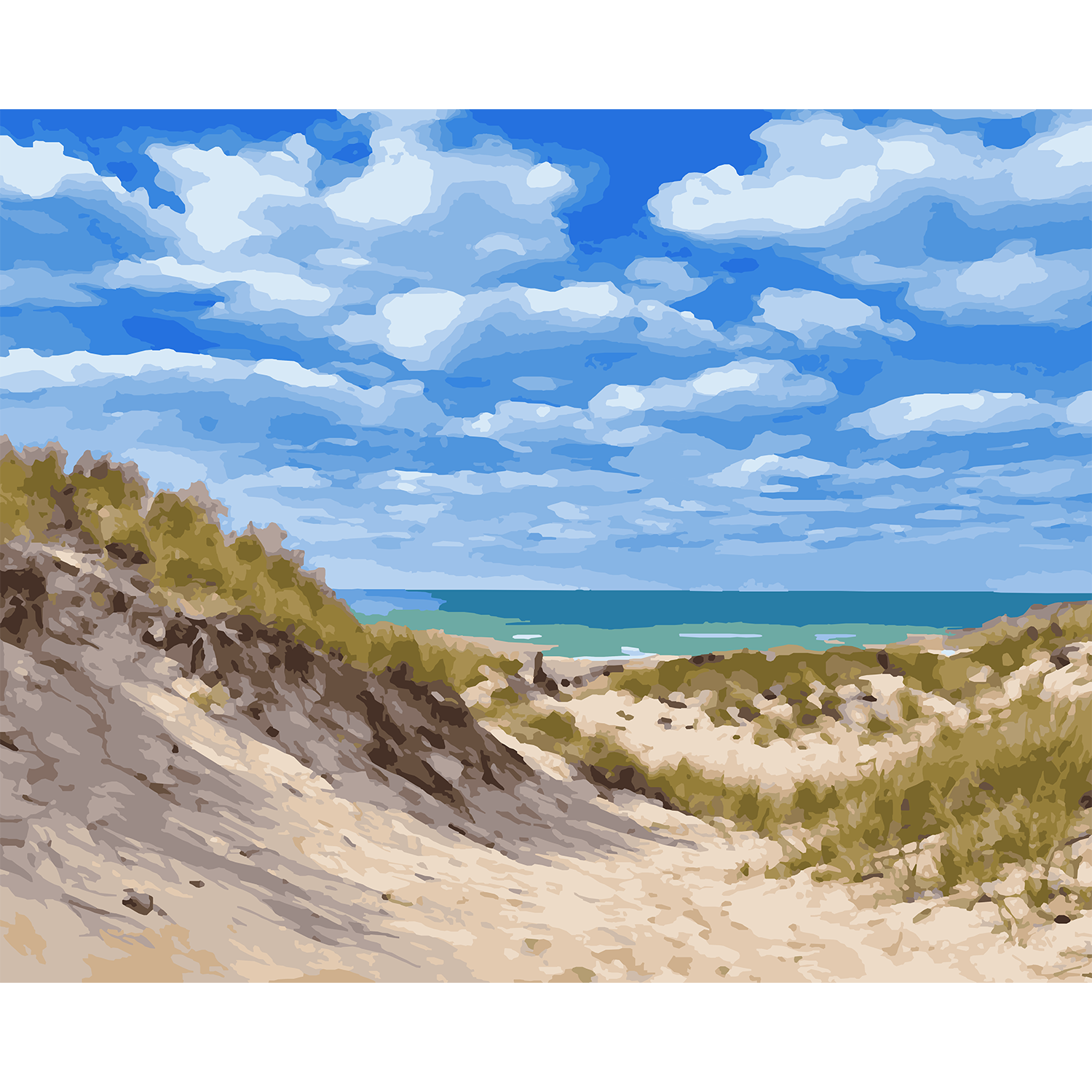 Lake Michigan Shoreline on US-2 Paint-by-Number Kit