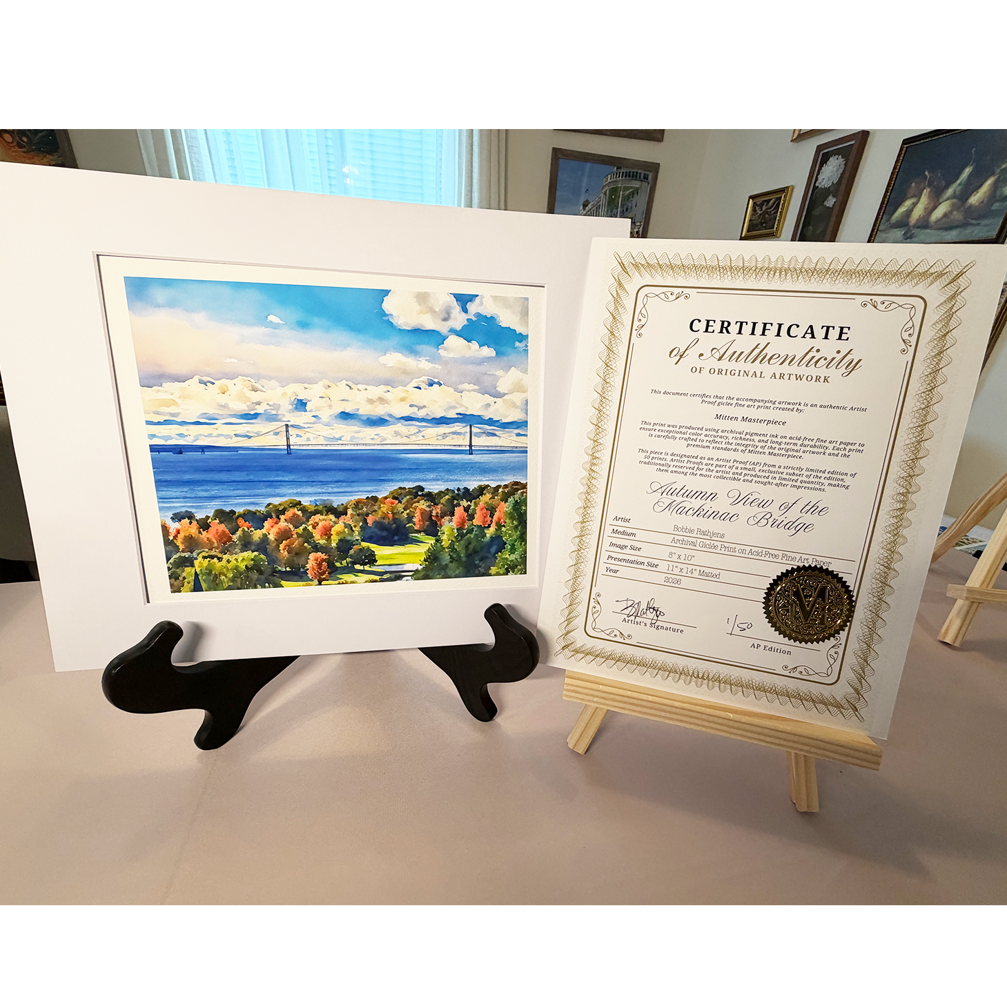 Autumn View of the Mackinac Bridge – Limited Edition Giclée Fine Art Print