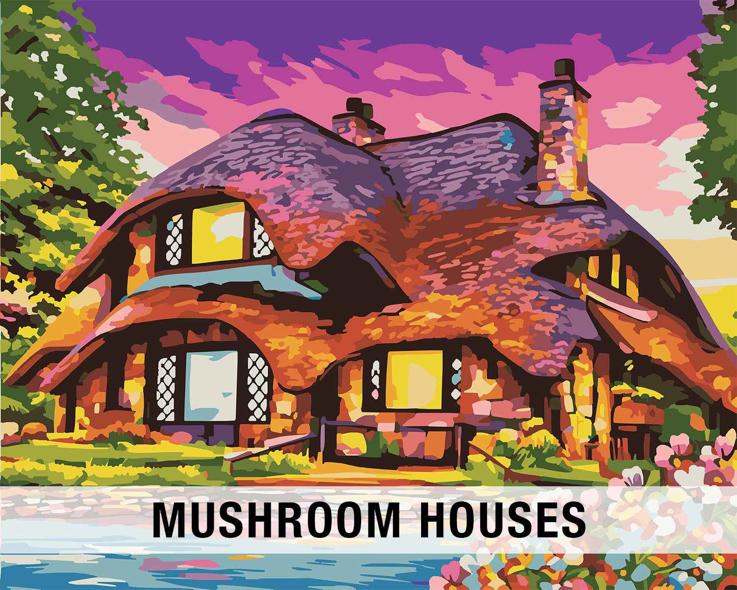 Mushroom House Paint-by-Number Kits