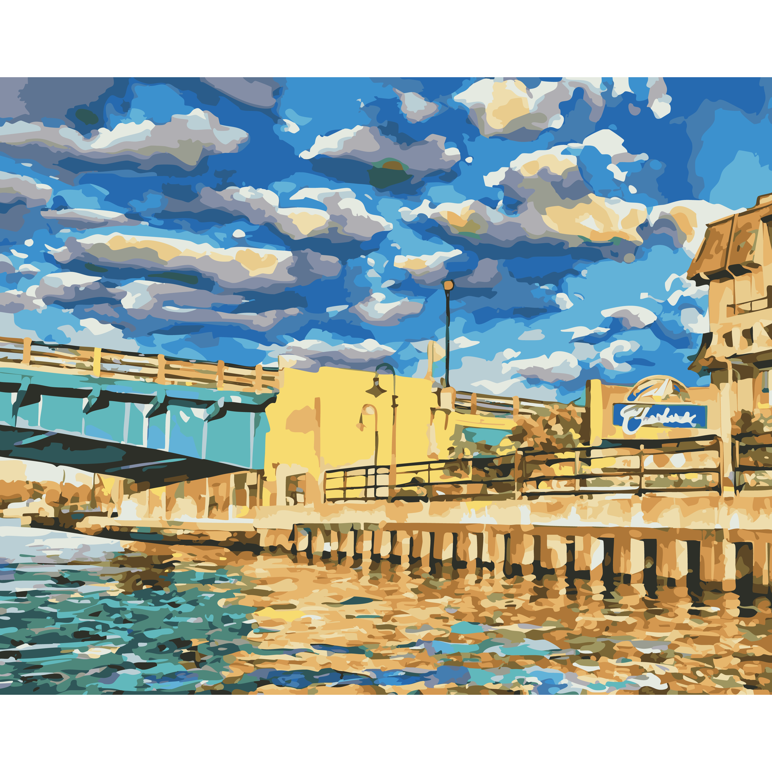 Charlevoix Welcome at the Drawbridge Channel (Paint-By-Number Kit)
