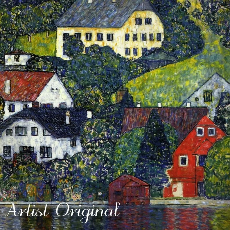 Gustav Klimt's Houses at Unterach on the Attersee (1916) (Paint-By-Number Kit)