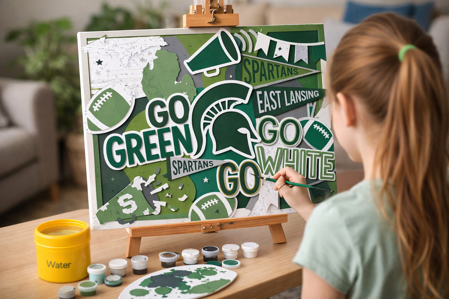 Spartan Collage: Go Green! Go White! — Michigan State University® Paint-by-Number Kit