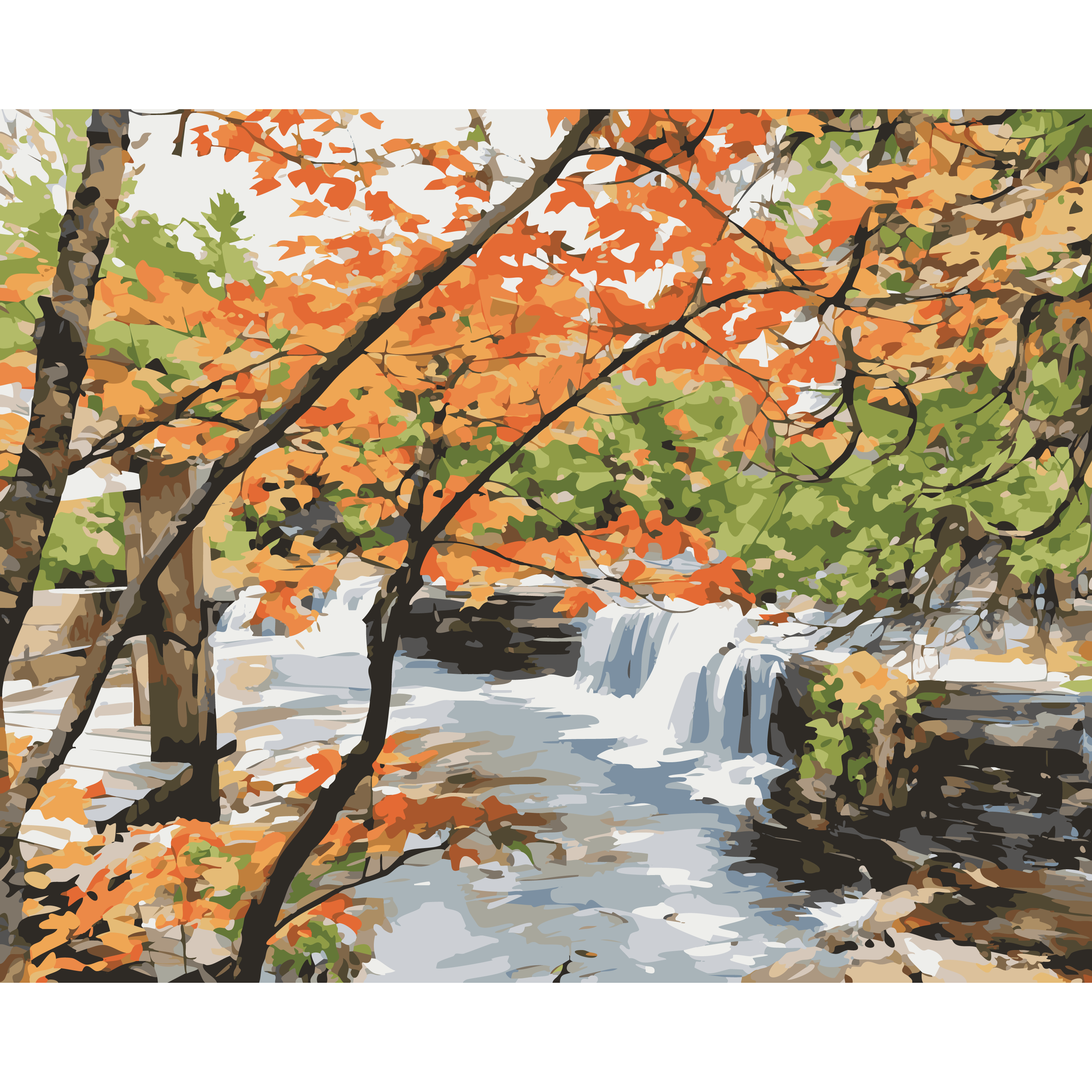 Autumn at Tahquamenon Falls (Paint-By-Number Kit)